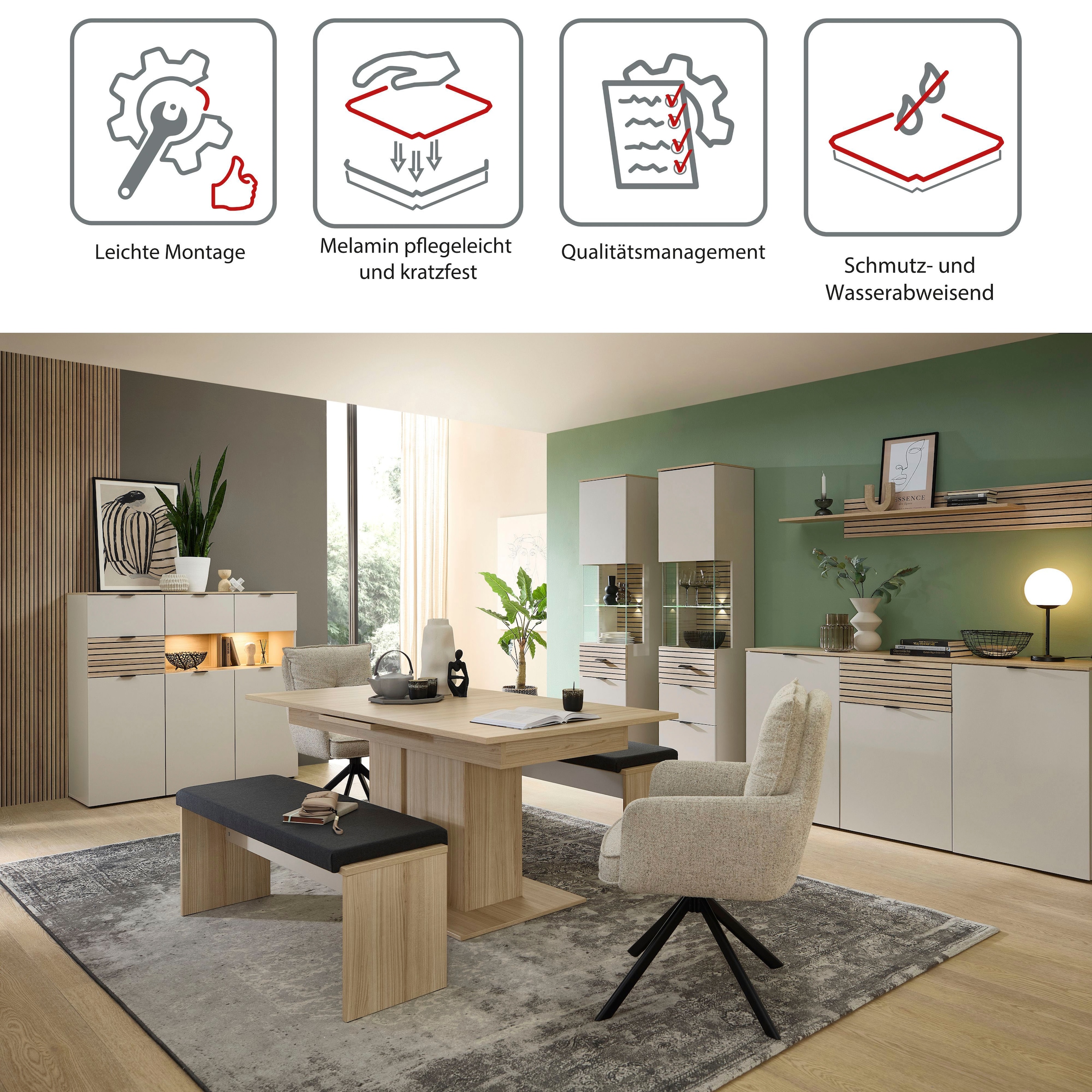 Innostyle Essbank »INA Sitzbank, 126 x 49 x 40 cm (B/H/T)« 1 Stk. tlg. inkl. Sitzkissen