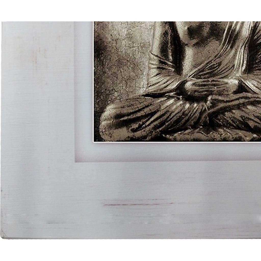 Home affaire Holzbild »Sitzender Buddha«, 40/40 cm