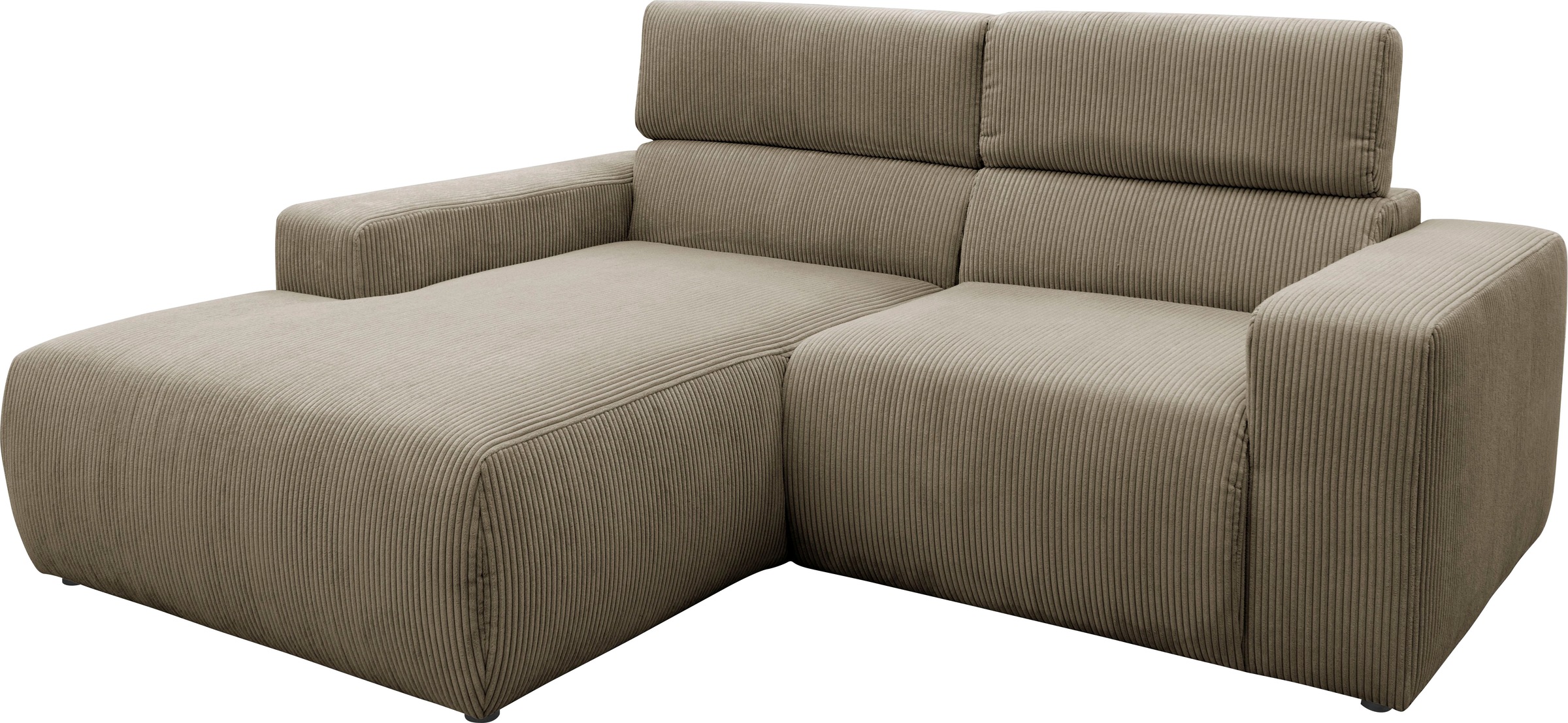 DOMO collection Ecksofa »Brandon kleine Ausführung B/T/H: 214/100/80 cm«, Mit Kopfteilverstellung, auch in Leder und Cord, L-Form