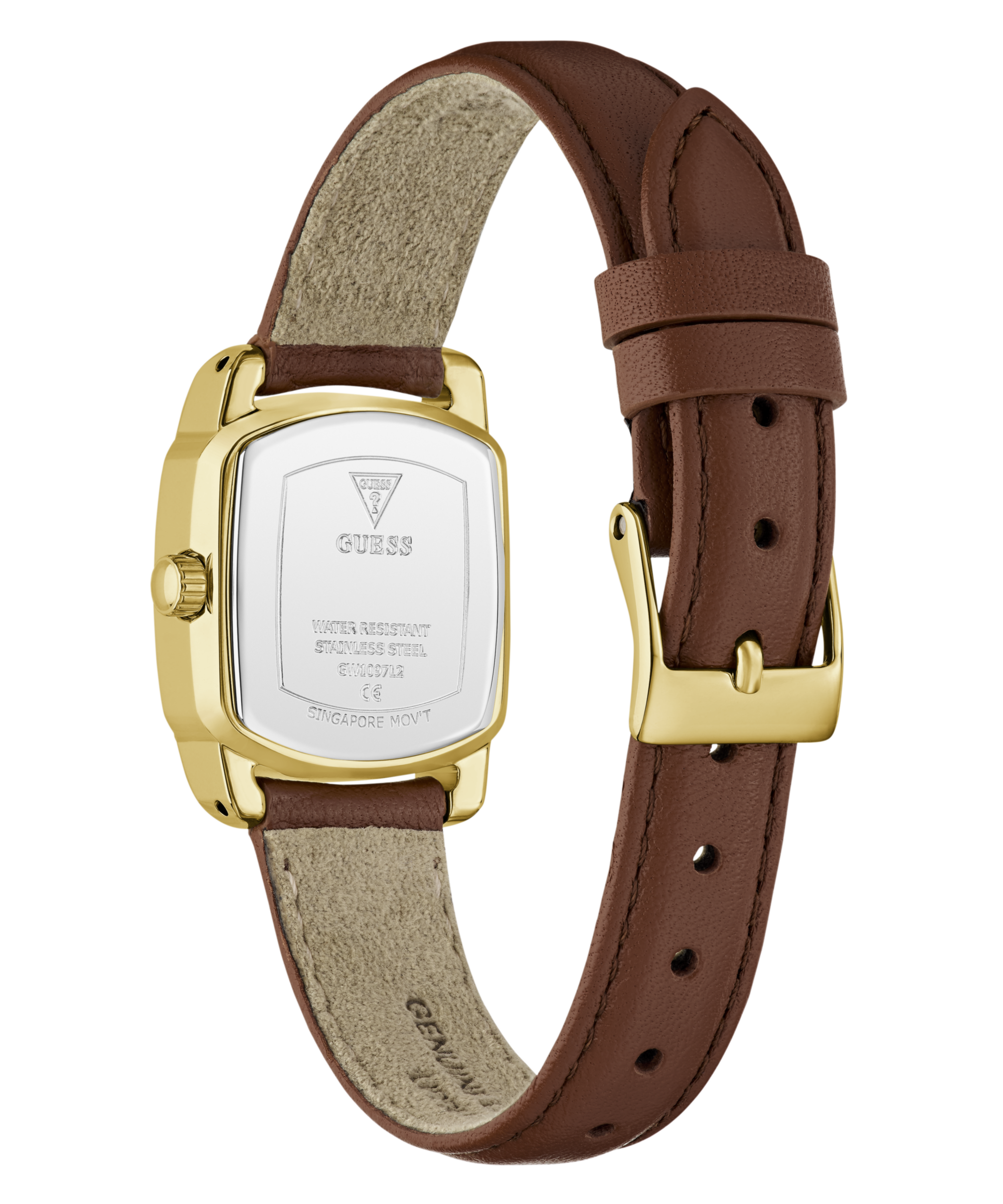 Guess Quarzuhr »ETTA« Armbanduhr, Damenuhr, Lederarmband, analog