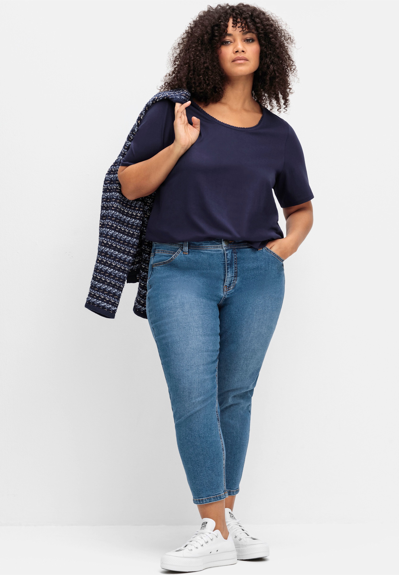 Sheego 5-Pocket-Jeans »7/8-Jeans High-waist-Jeans mit schmalem 7/8-Bein« im Curvy-Schnitt SUSANNE
