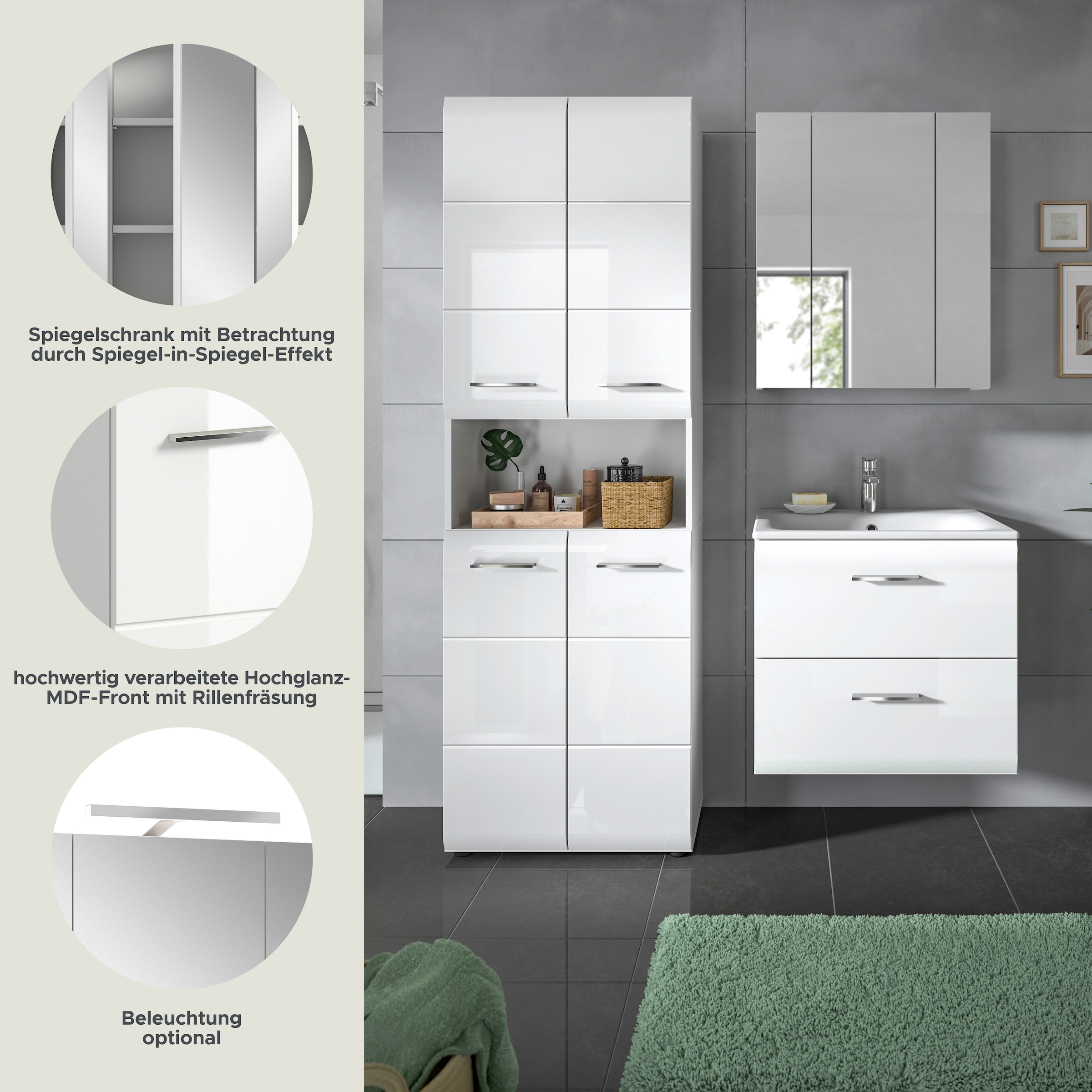 welltime Badezimmer-Set Set, 4 Stk. tlg.