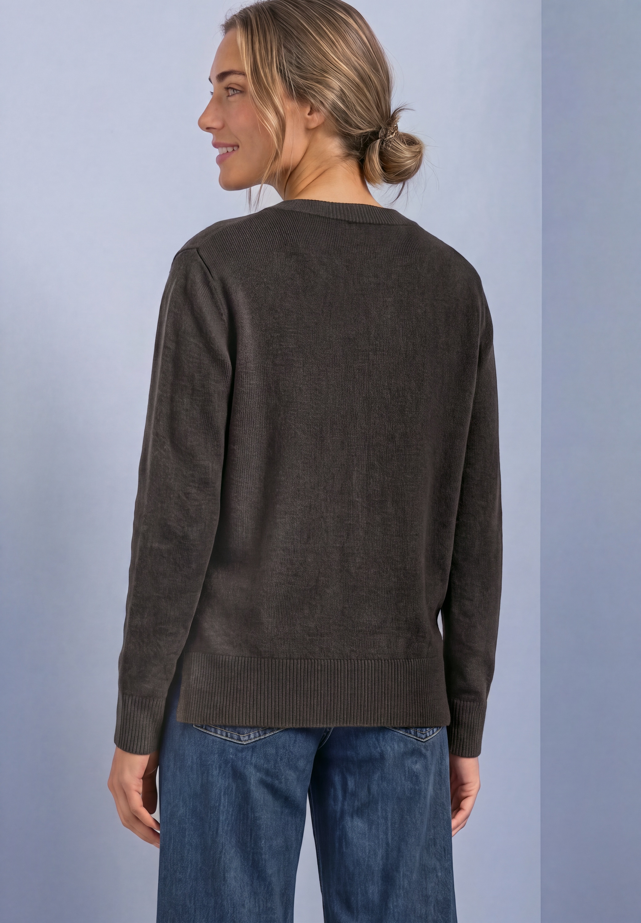 STREET ONE Strickpullover mit Boat Neck / U-Boot-Ausschnitt