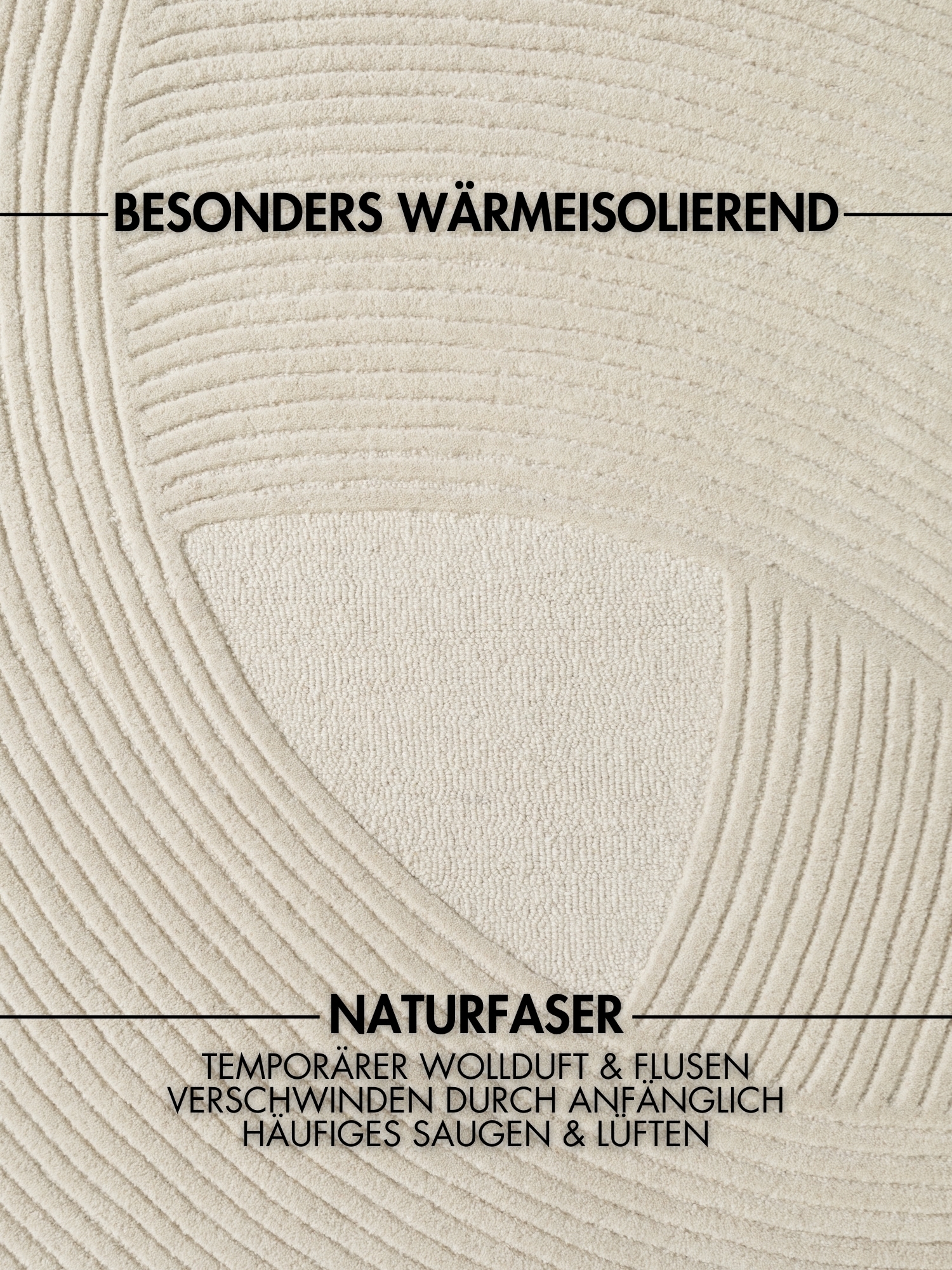 Ted Baker Wollteppich »Wollteppich Victoria« rechteckig 18 mm Höhe Naturteppich Wolle, Hoch-Tief-Design, Wohnzimmer, Schlafzimmer