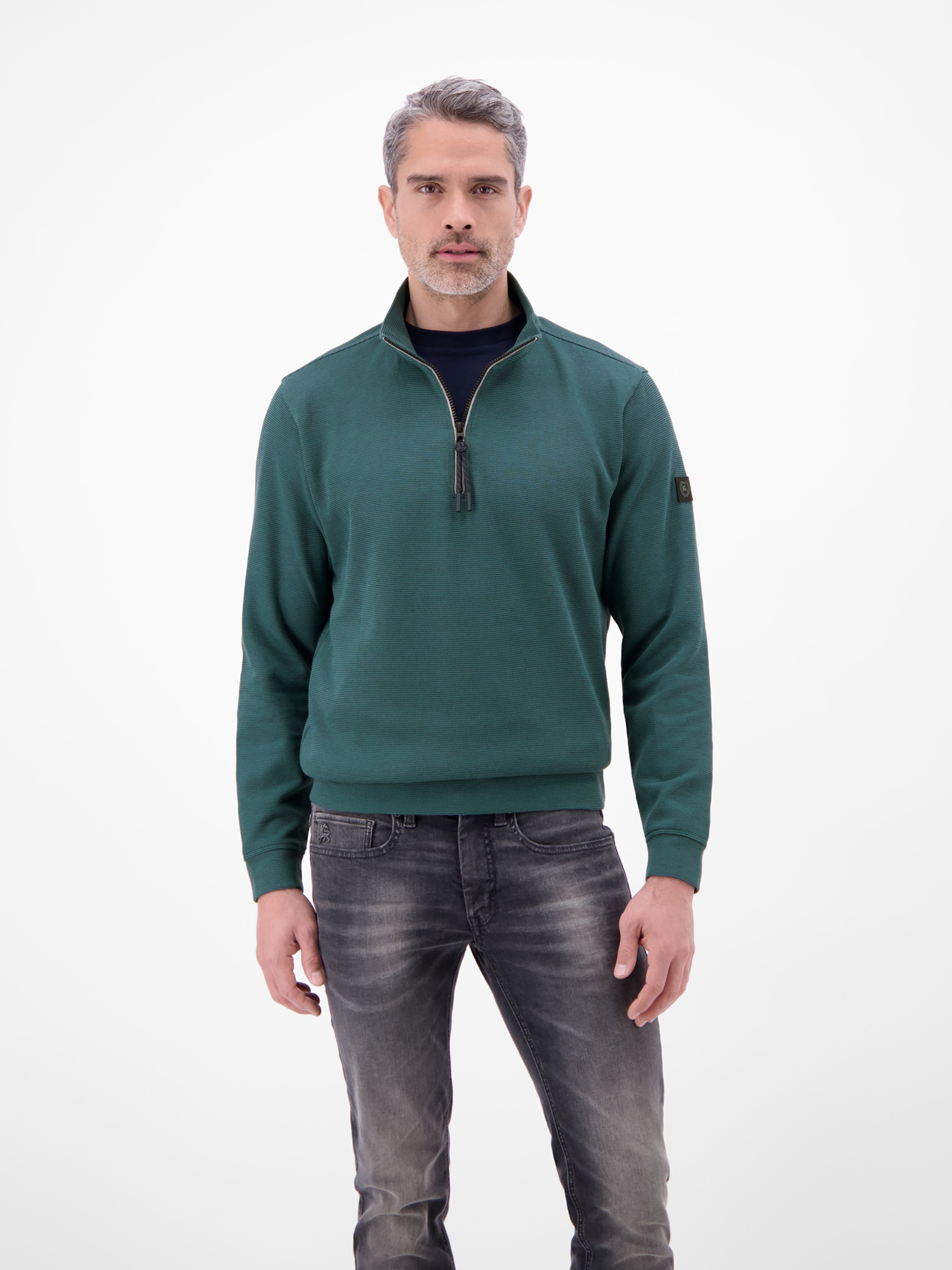 LERROS Sweater »SELANIK«, Troyerkragen mit Reißverschluss
