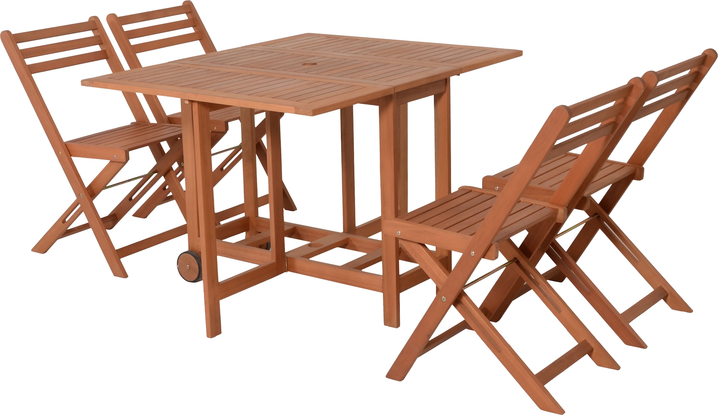 Garten-Essgruppe », Tischgruppe »ANAHEIM««, (Set), 4 Stühle (klappbar), Tisch LxB:...