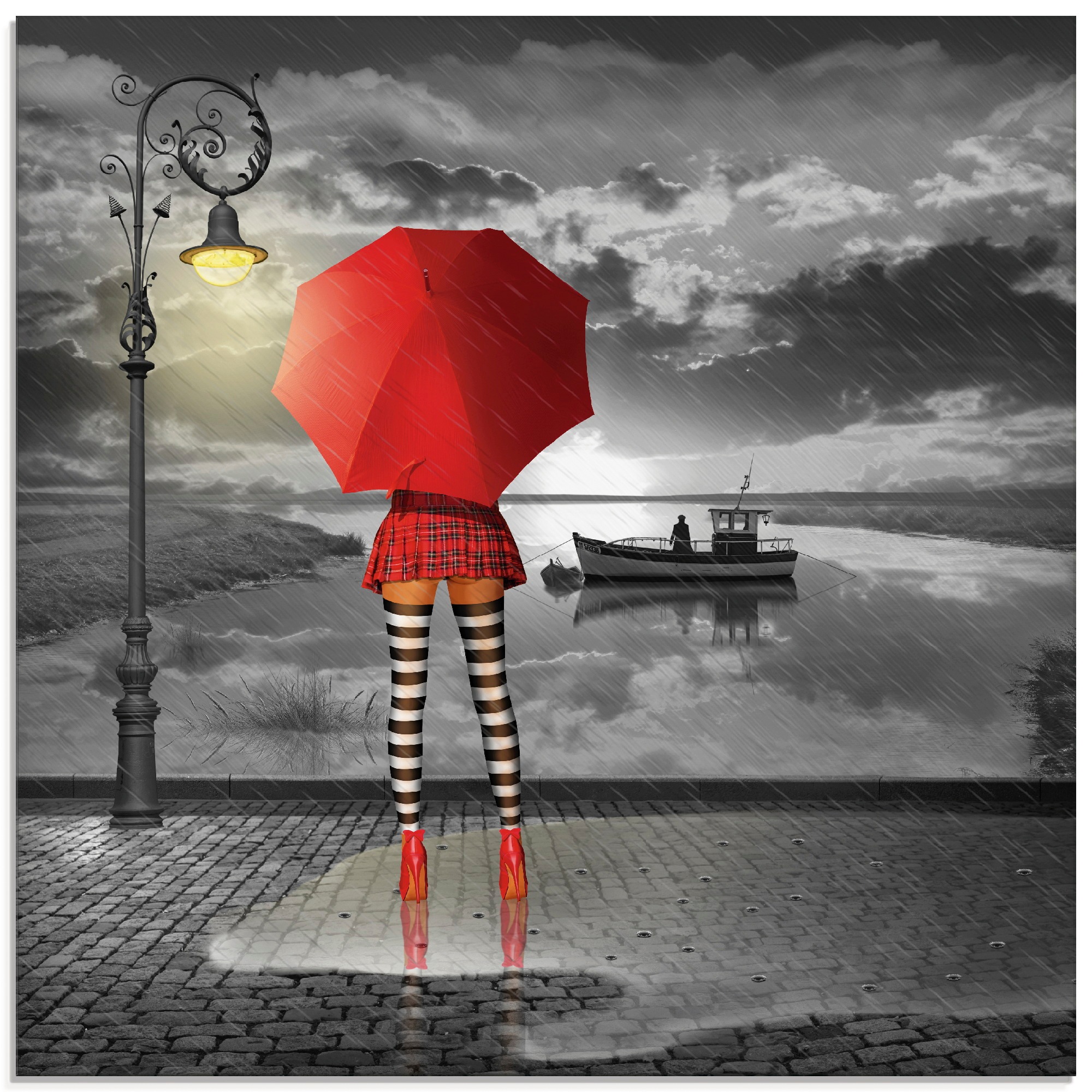 Artland Glasbild »Sonnige Aussichten«, Frau, (1 St.)