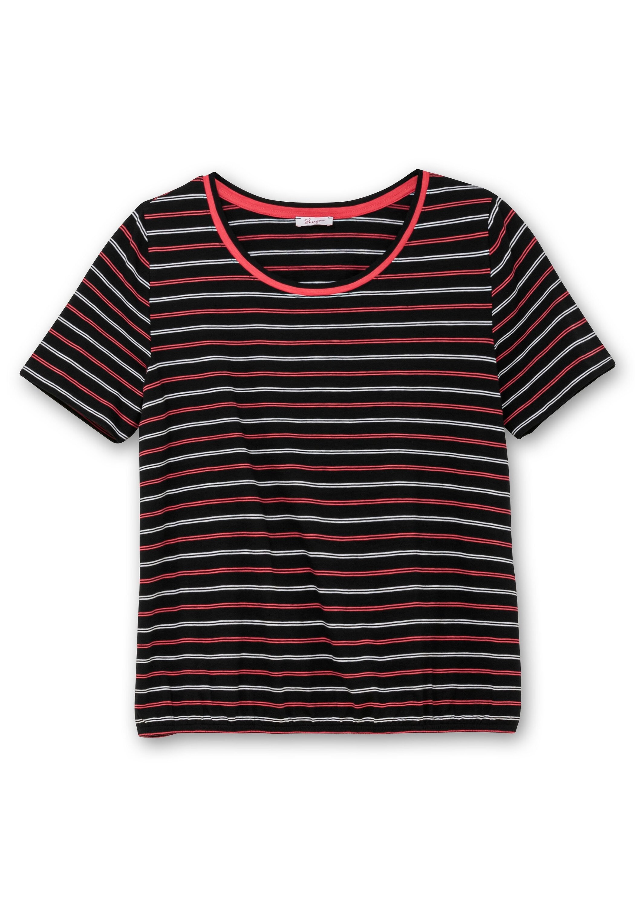 Sheego Rundhalsshirt »Gestreiftes Shirt mit Gummizugbund«