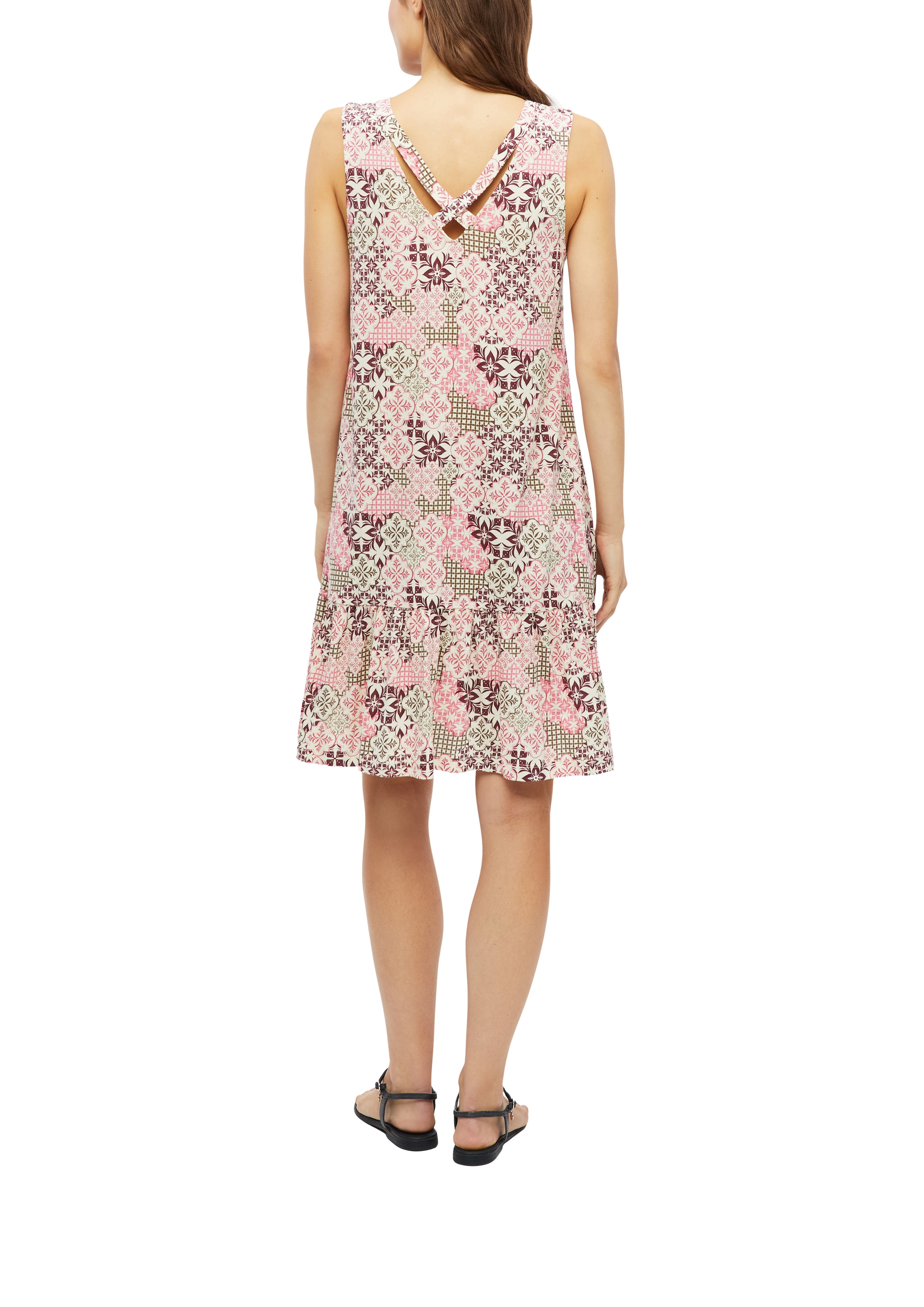 s.Oliver Maxikleid Ohne Taschen Sommerkleid in Allover-Optik