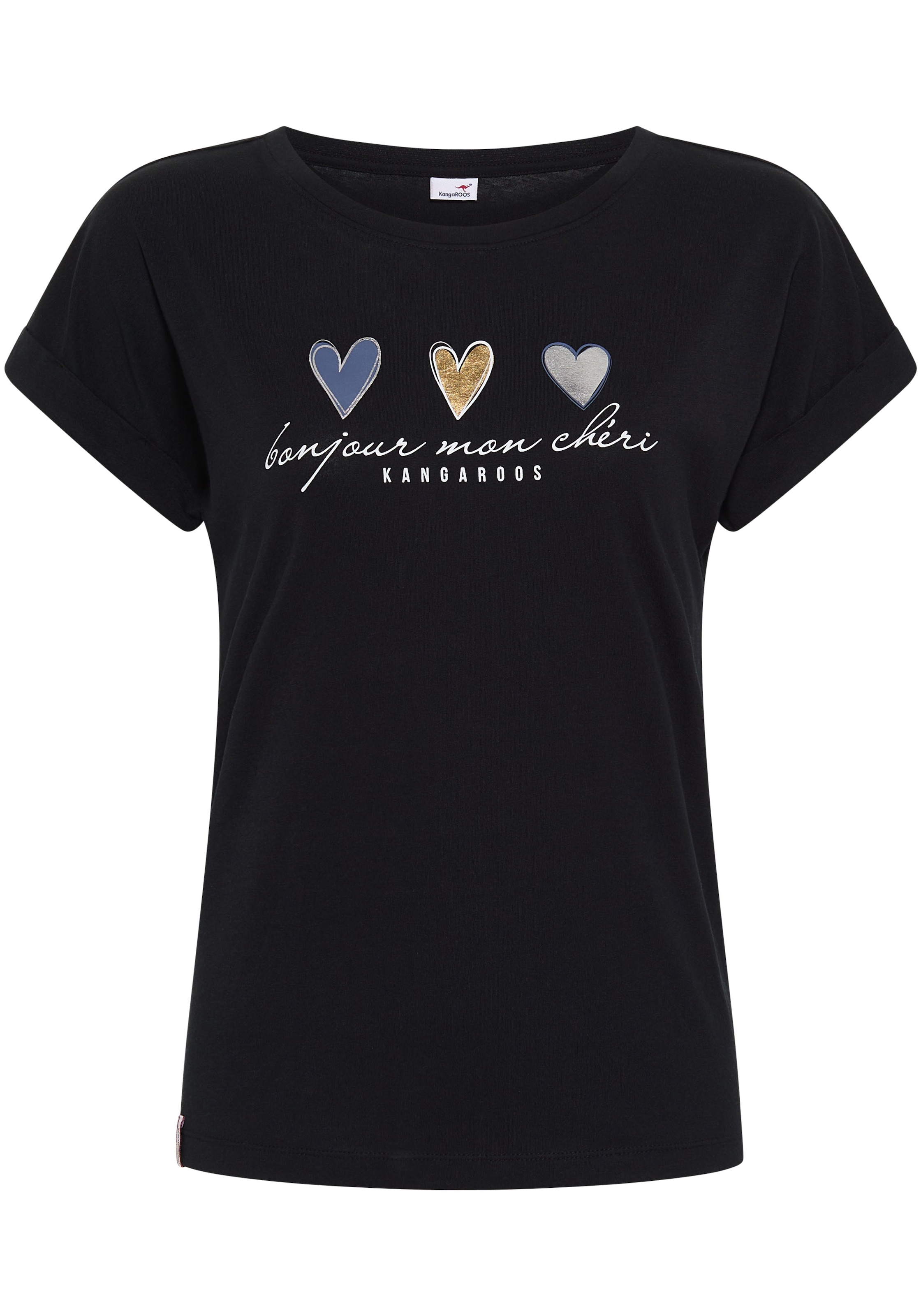 KangaROOS Kurzarmshirt, mit süßen Herz-Logodruck- NEUE-KOLLEKTION