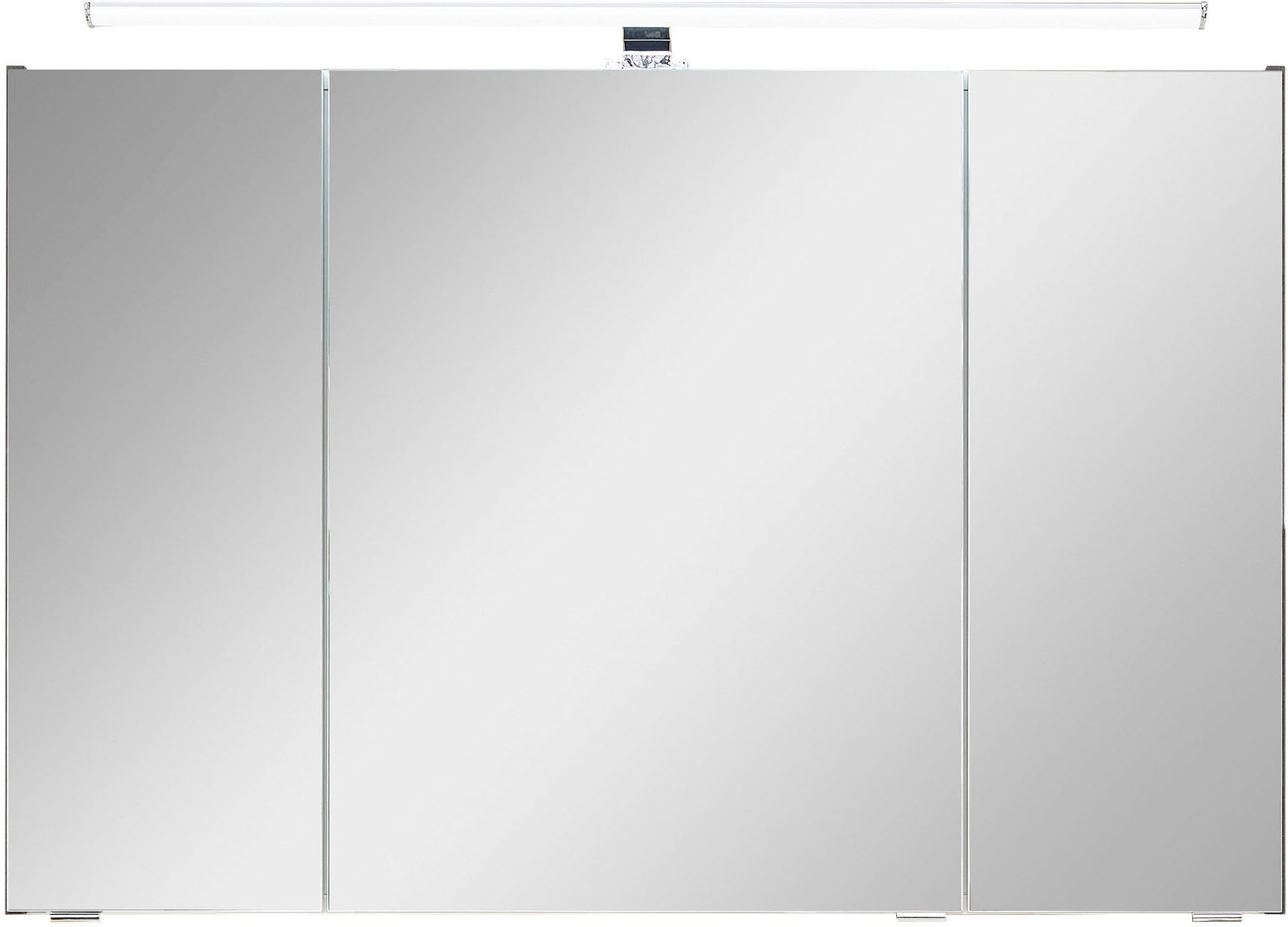 Saphir Badmöbel-Set »Quickset 945 3-teilig, Keramik-Waschtisch mit LED-Spiegelschrank«, (4 St.), Midischrank, 6 Türen, 3 Schubladen, 8 Einlegeböden, inkl. Türdämpfer