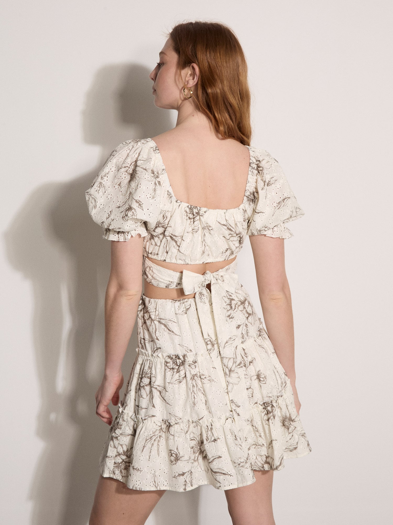 Apricot Crop-Top »Top« mit Blumenstickerei