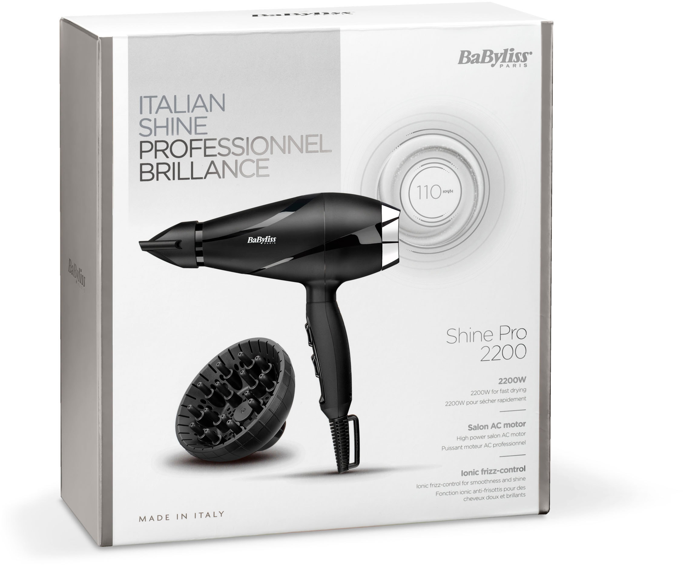 BaByliss Ionic-Haartrockner »6713DE Pro Shine«, 2200 W, 2 Aufsätze, AC  Haartrockner mit Diffusor online bei OTTO