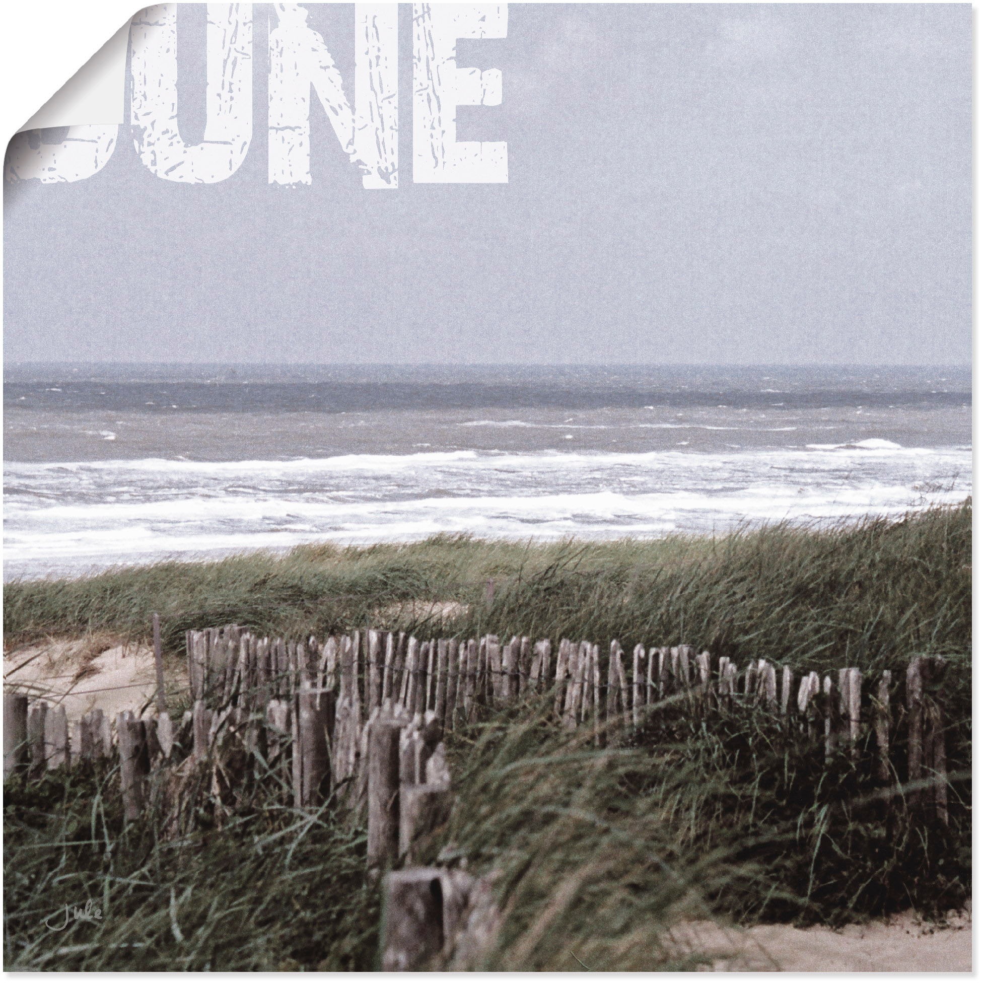 Artland Wandbild »Düne«, Strand, (1 St.), in vielen Größen & Produktarten - Alubild / Outdoorbild für den Außenbereich, Leinwandbild, Poster, Wandaufkleber / Wandtattoo auch für Badezimmer geeignet