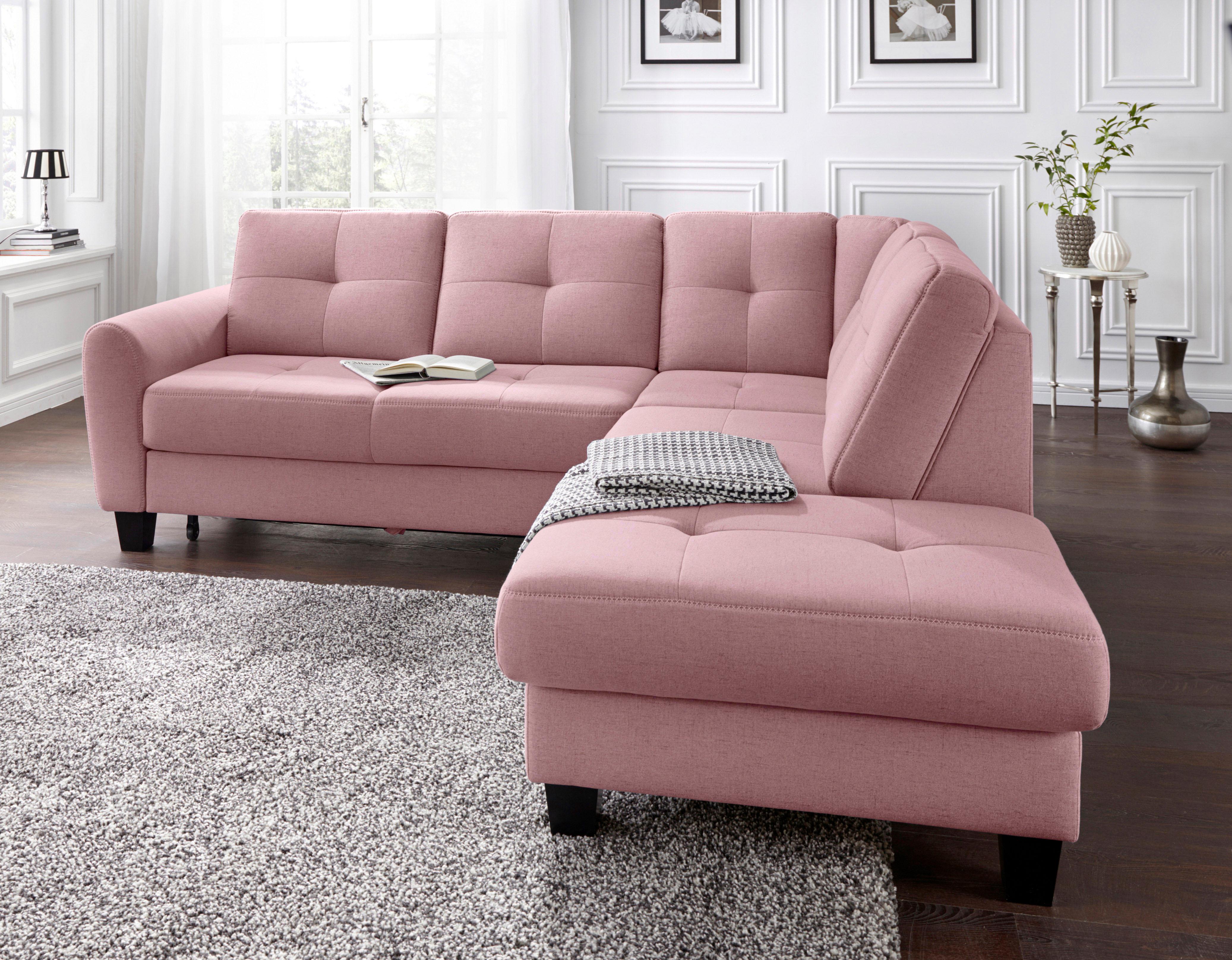 sit&more Ecksofa "Varese L-Form" mit Federkern, wahlweise mit Schlaffunktion und Stauraum