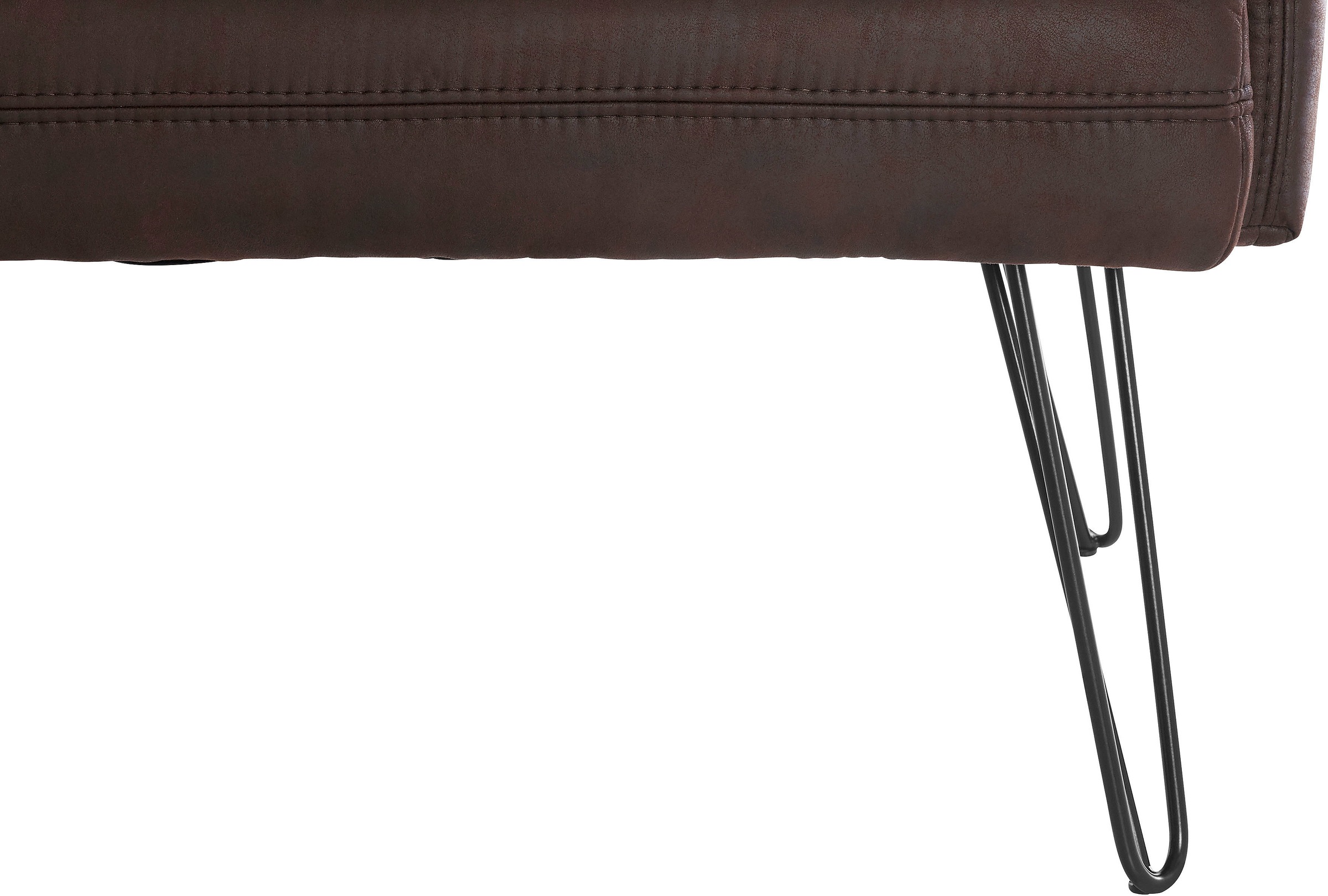 exxpo - sofa fashion Eckbank »Doppio, Chesterfield Optik, komfortabel und bequem, hohe Designfüße«, Frei im Raum stellbar