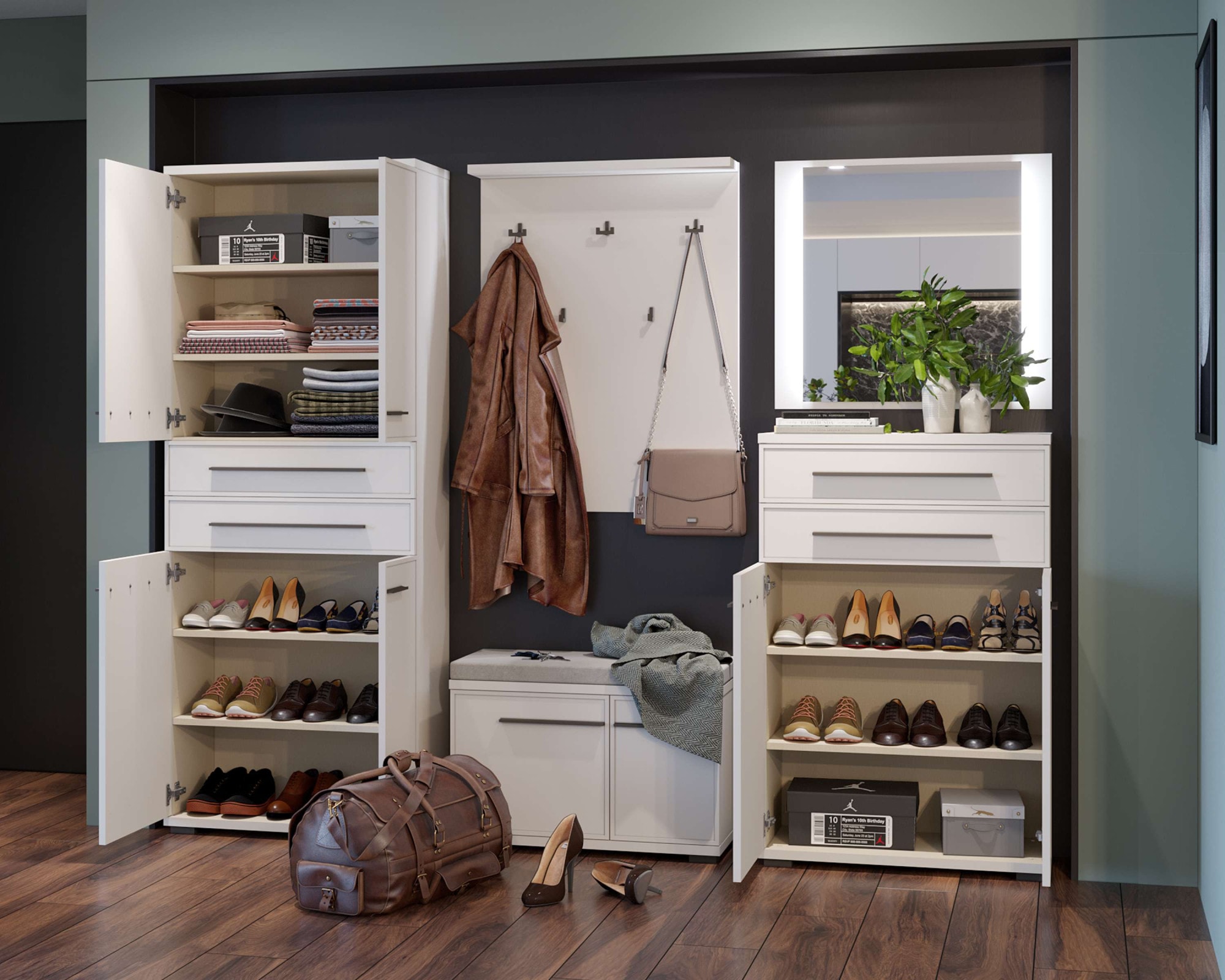 Places of Style Garderobenschrank »Opera, Kleiderschrank«, (1 St.), UV-lackiert, hochwertige Beschläge, Soft-Close Funktion