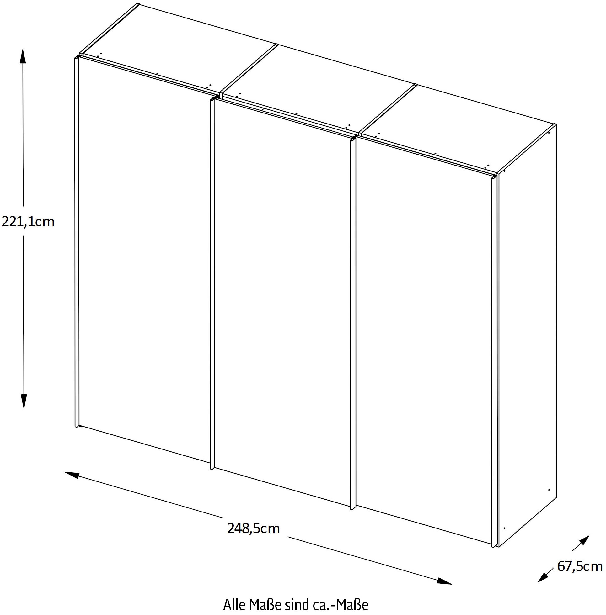 STAUD Schwebetürenschrank »Sonate Lucca mit Spiegel, Made in Germany« Mit vier verschiedenen Ausstattungsvarianten
