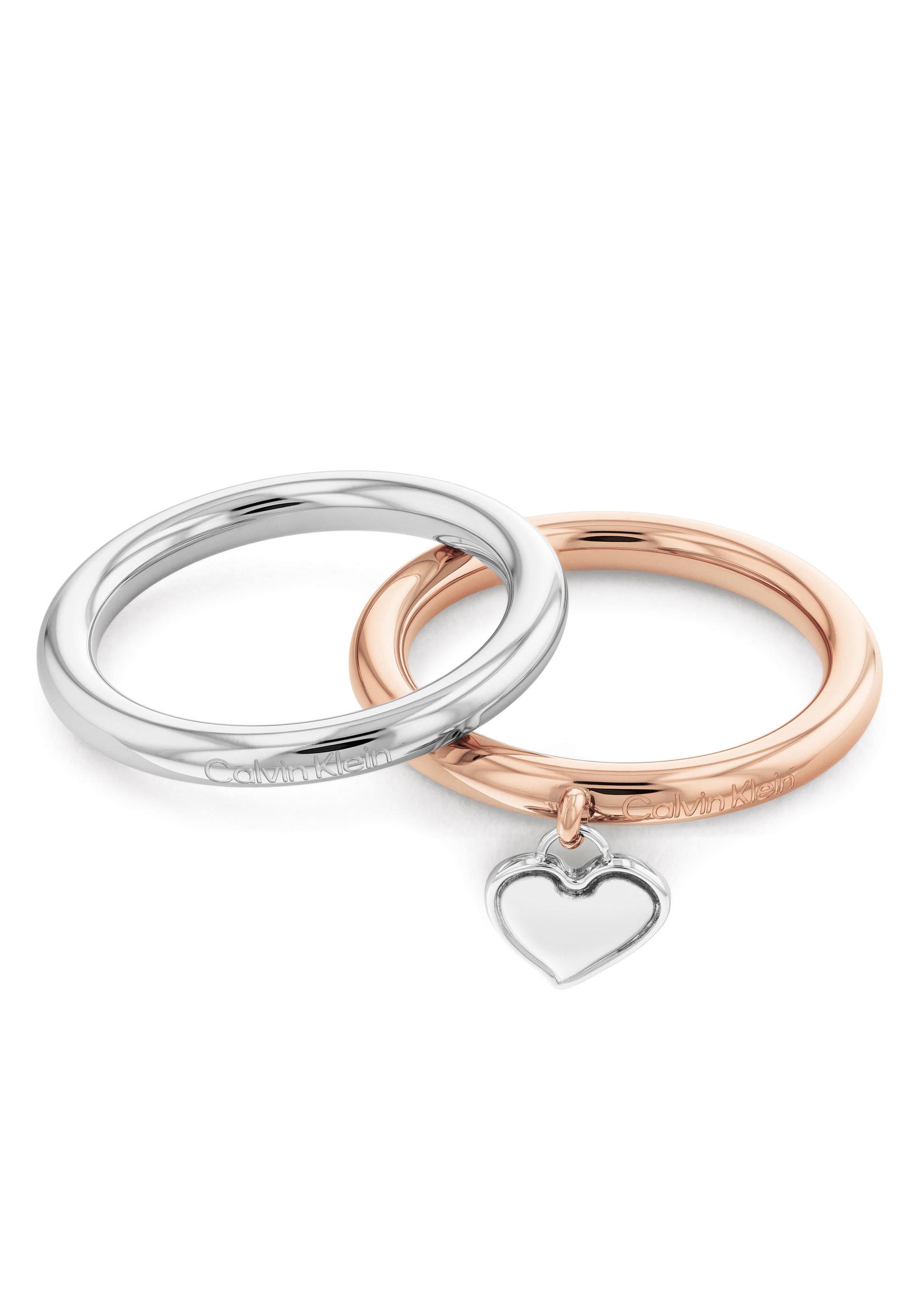 Calvin Klein Ring-Set »Multipack Schmuck Edelstahl Fingerringe Ringset Damenringe«, (Set, 2 tlg.)