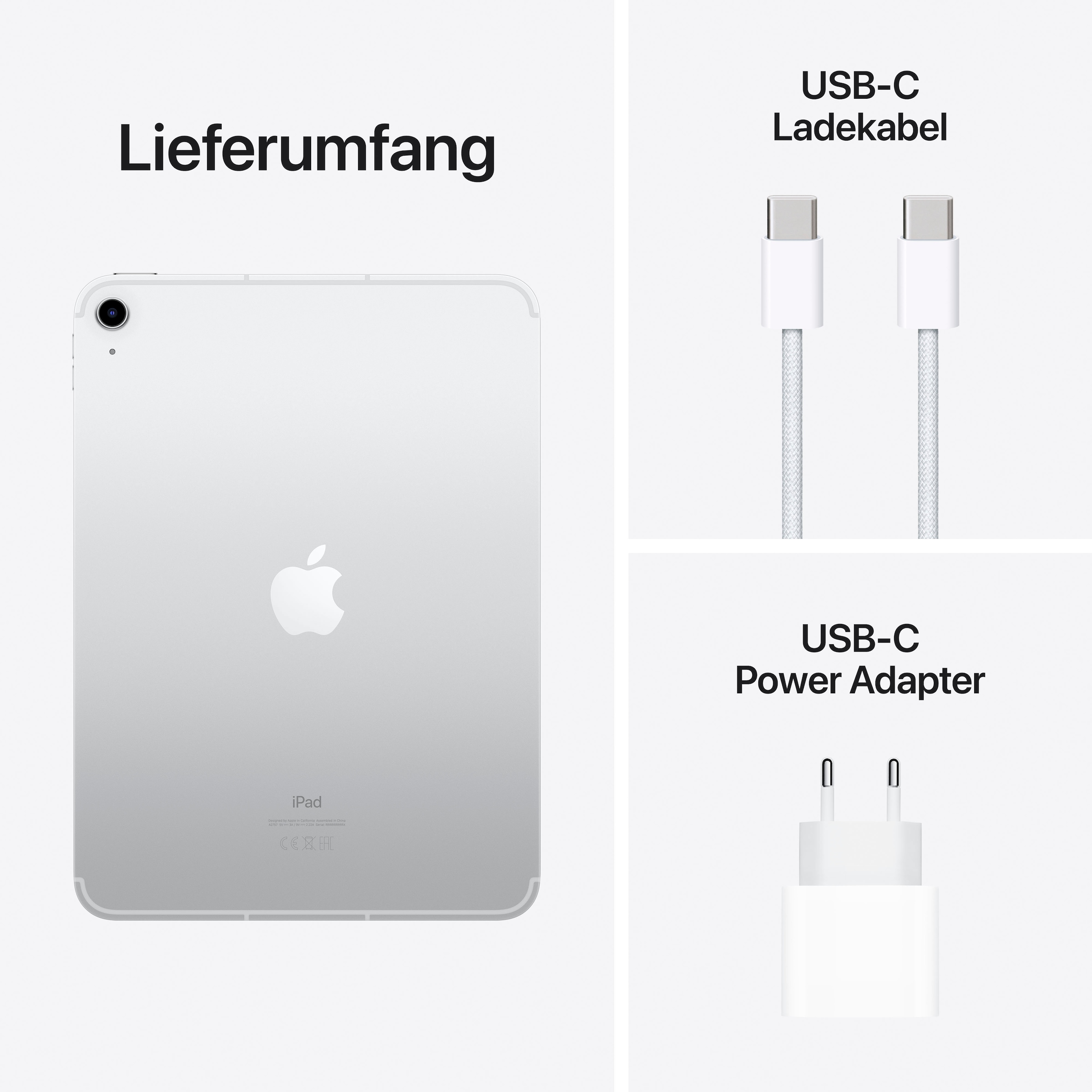 Apple Tablet »iPad 2022 Wi-Fi + Cellular (10 Generation) inklusive Poweradapter«, (iPadOS)