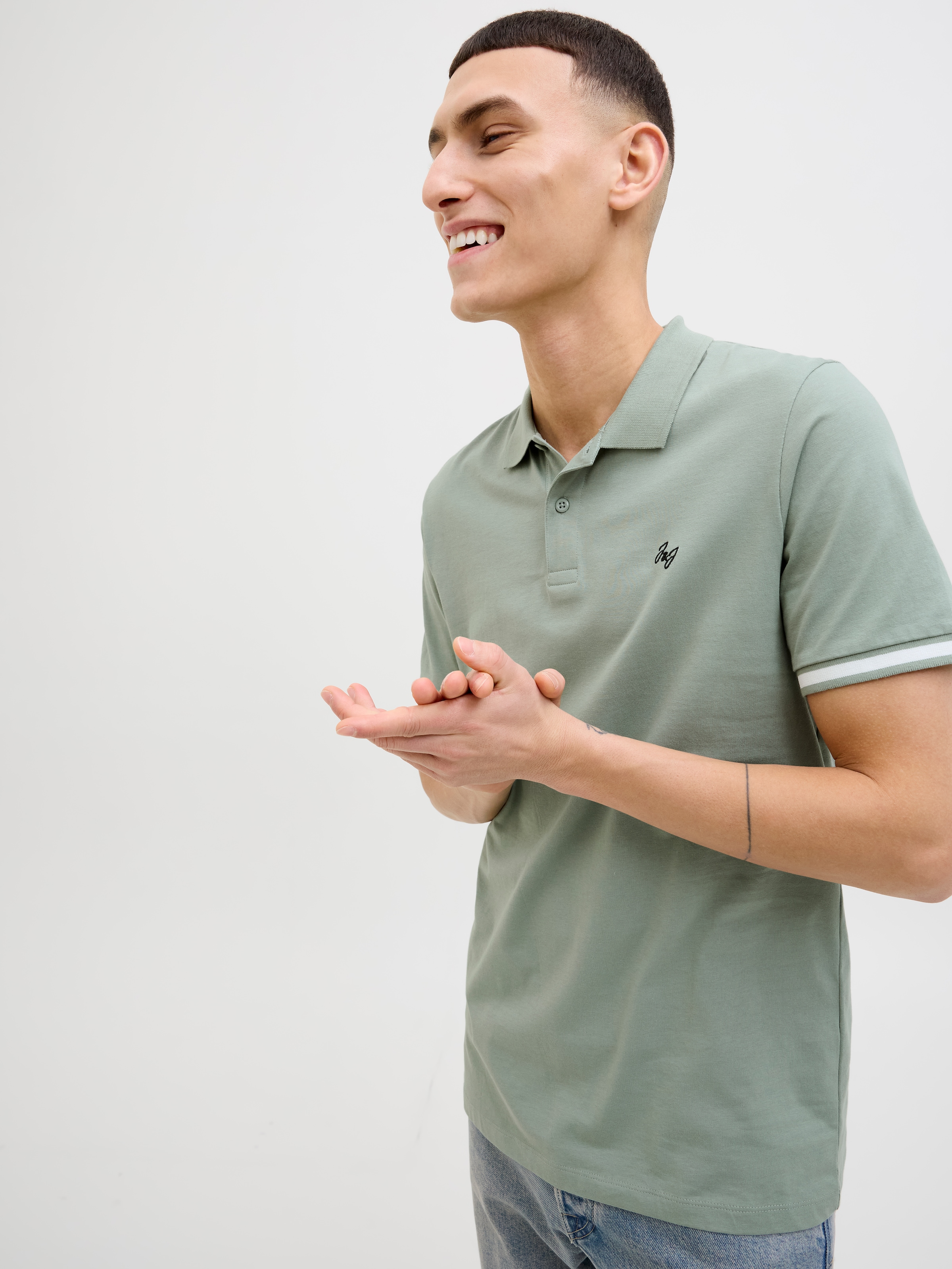 Jack & Jones Poloshirt »JJEJERSEY LOGO POLO SS SN«, mit Logo Stickerei