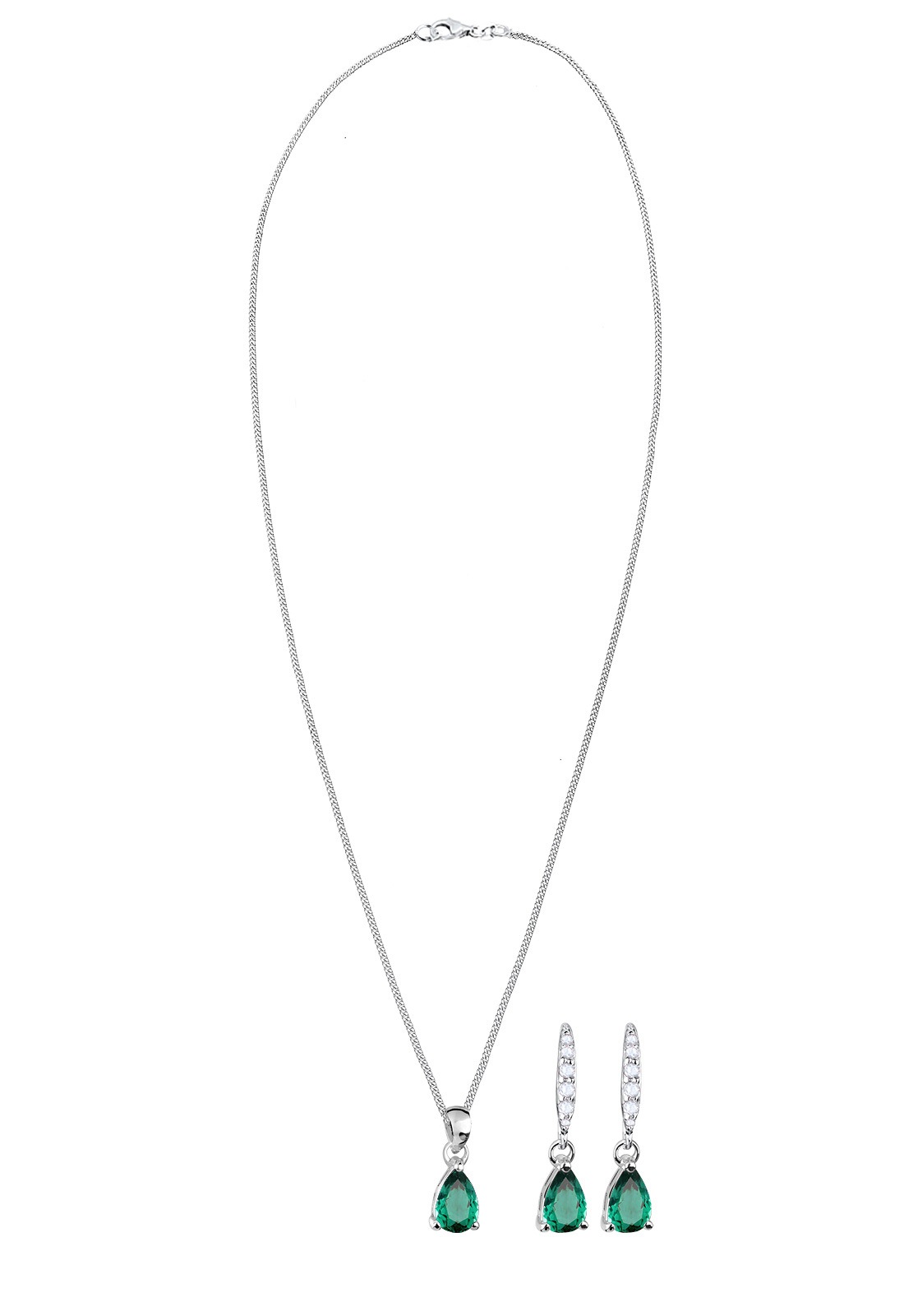 Elli Ohrring und Ketten Set »Schmuckset Kette Ohrhänger Quarz Topas 925 Silber« ()