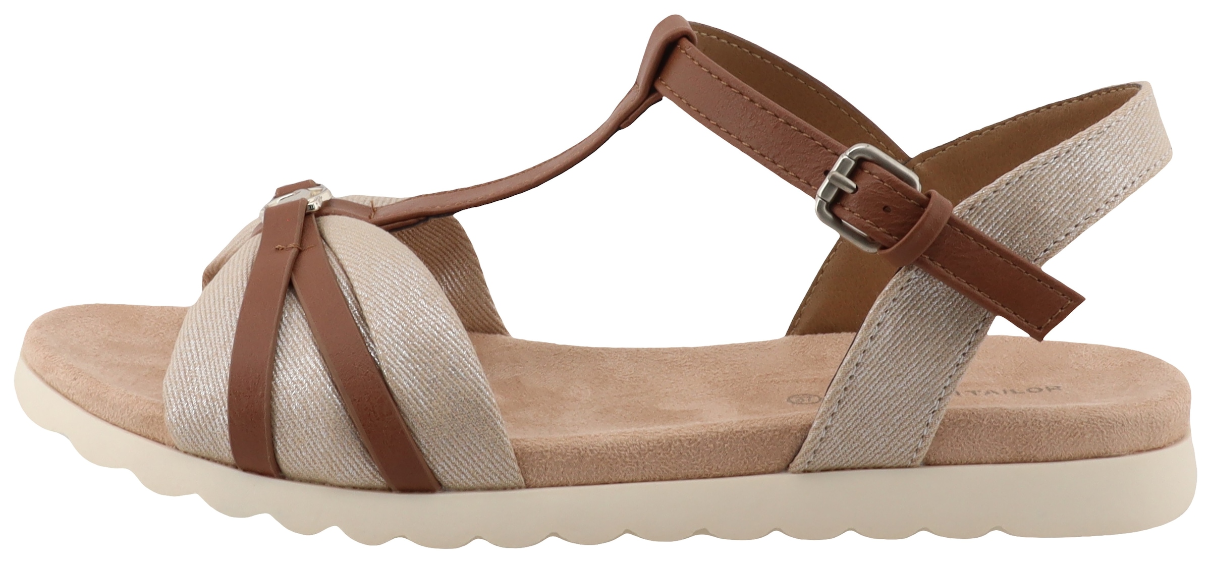 TOM TAILOR Riemchensandale, Sommerschuh, Sandalette, Flats mit verstellbarer Schnalle