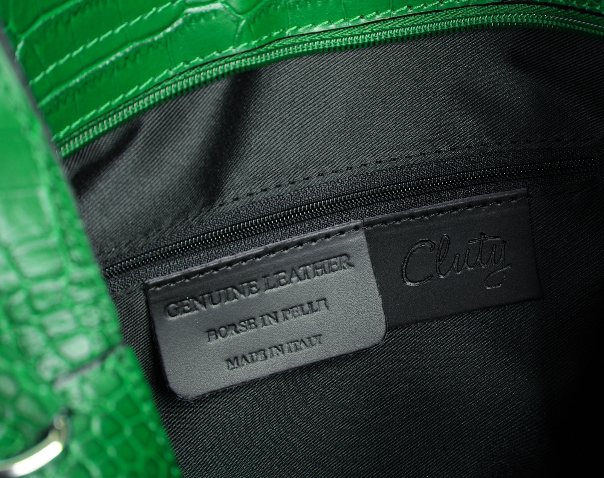 Cluty Henkeltasche, echt Leder, Made in Italy