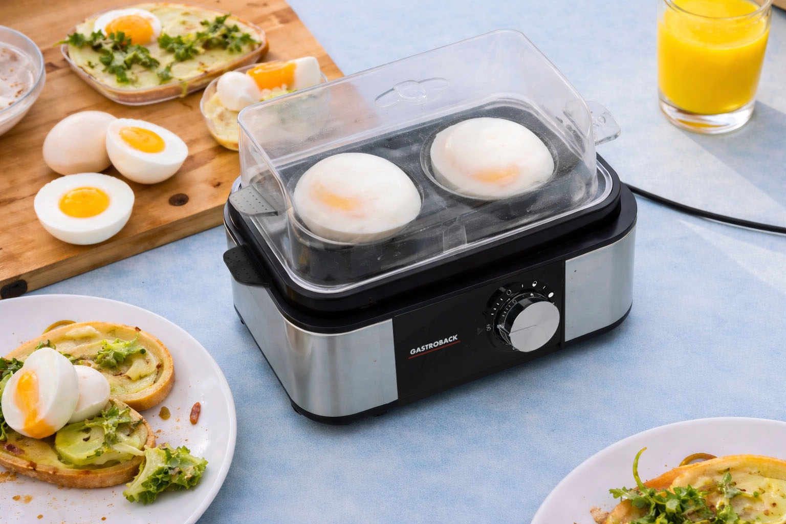 Gastroback Eierkocher »SMARTER EIERKOCHER EASYCOOK 6 42803« für 6 Stk. Eier 400 W Mit Pochier- & Dämpfeinsatz