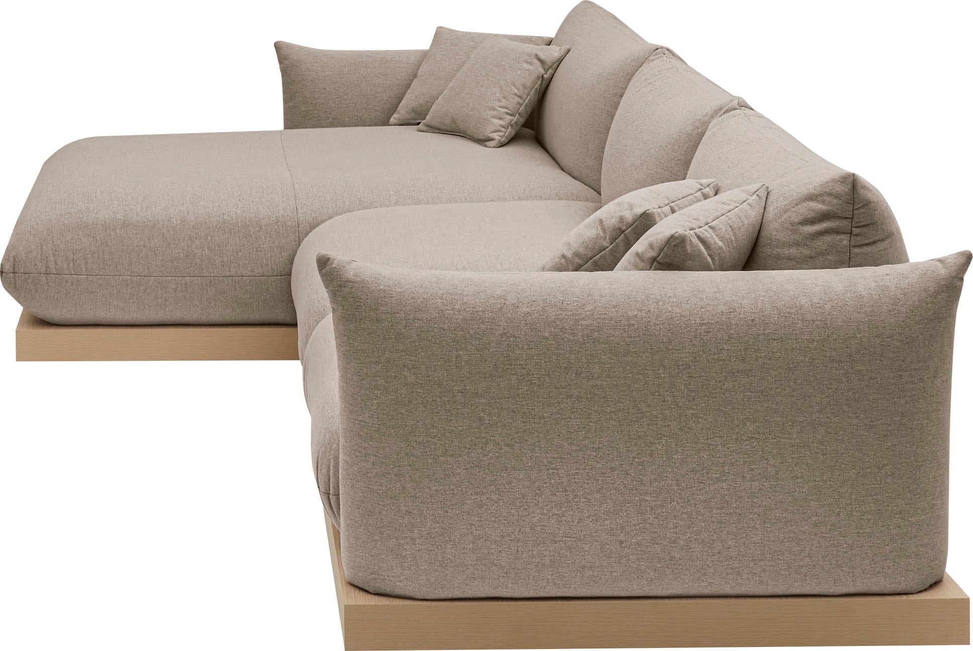OTTO home Ecksofa »Kalix L-Form, 323 cm - OTTO. Verlässliche Qualität.« Designsofa, auf Holzplateau, Strukturstoff, hoher Sitzkomfort