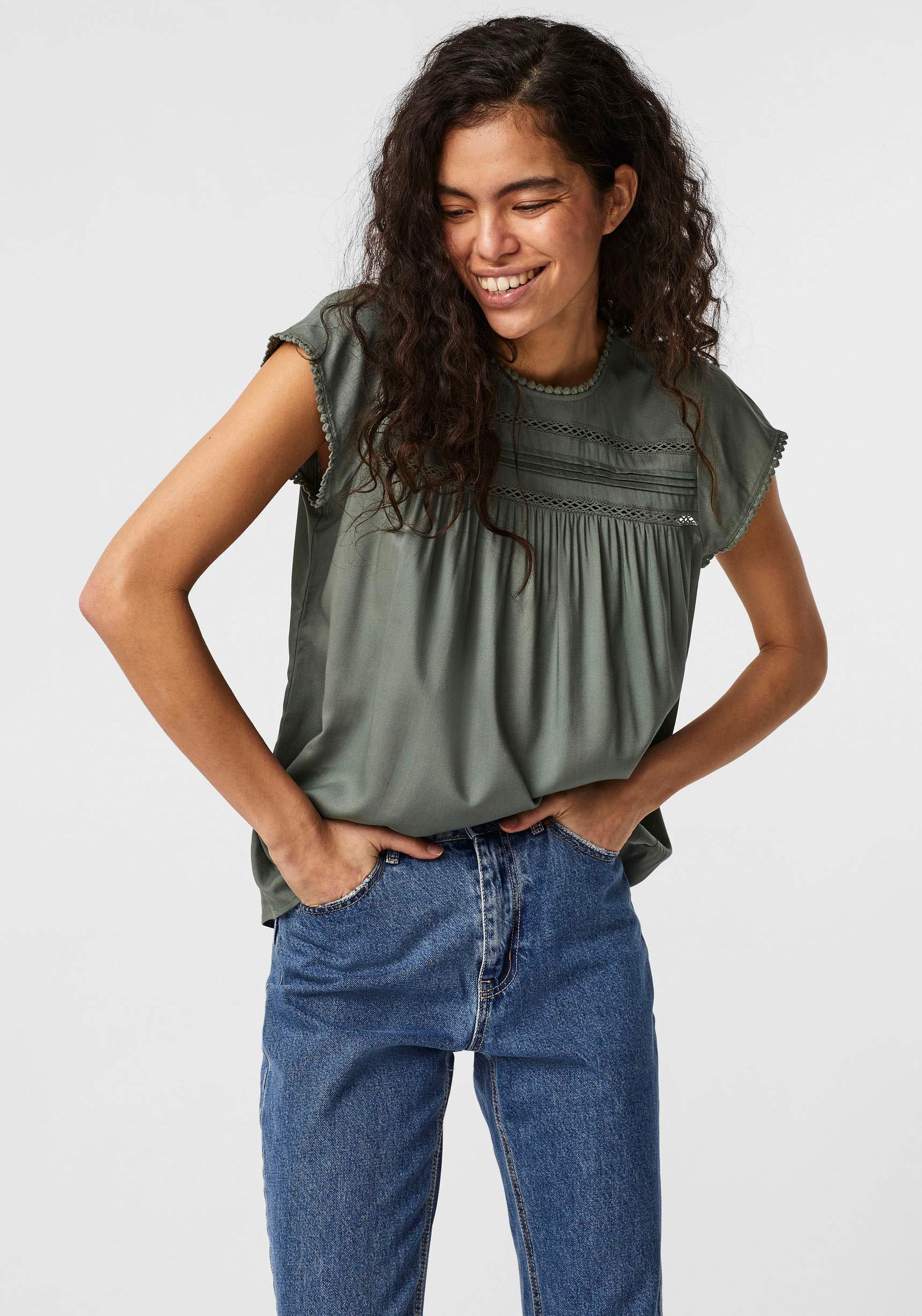 Vero Moda Spitzentop »VMDEBBIE PLEAT S/L TOP GA NOOS«