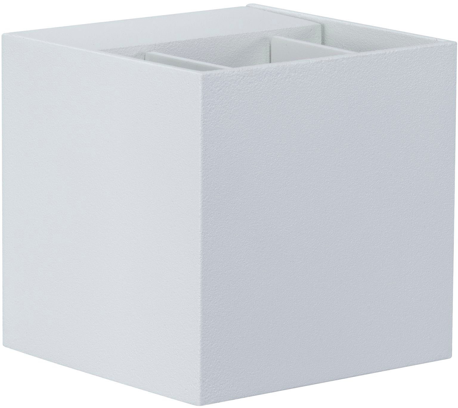 Paulmann LED Außen-Wandleuchte »Outdoor 230V Cybo LED 2x3,5W 230V IP65 eckig 80x80mm Grau Aluminium«, 2 flammig, Outdoor 230V Cybo LED 2x3,5W 230V IP65 eckig 80x80mm Aluminium