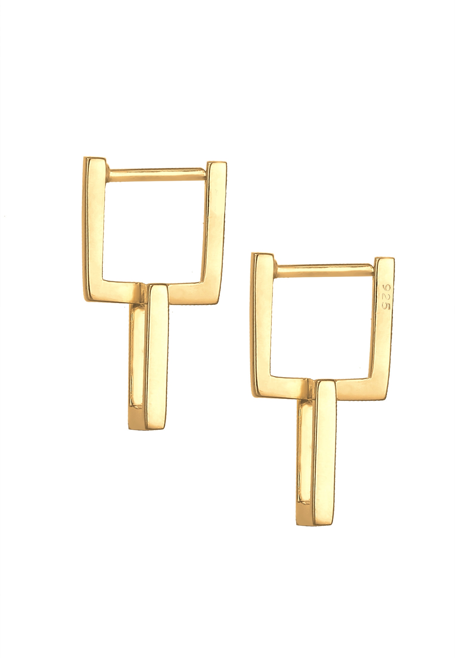 Elli Paar Ohrstecker »Ohrringe Creolen Eckig Quadrat 925 Silber«