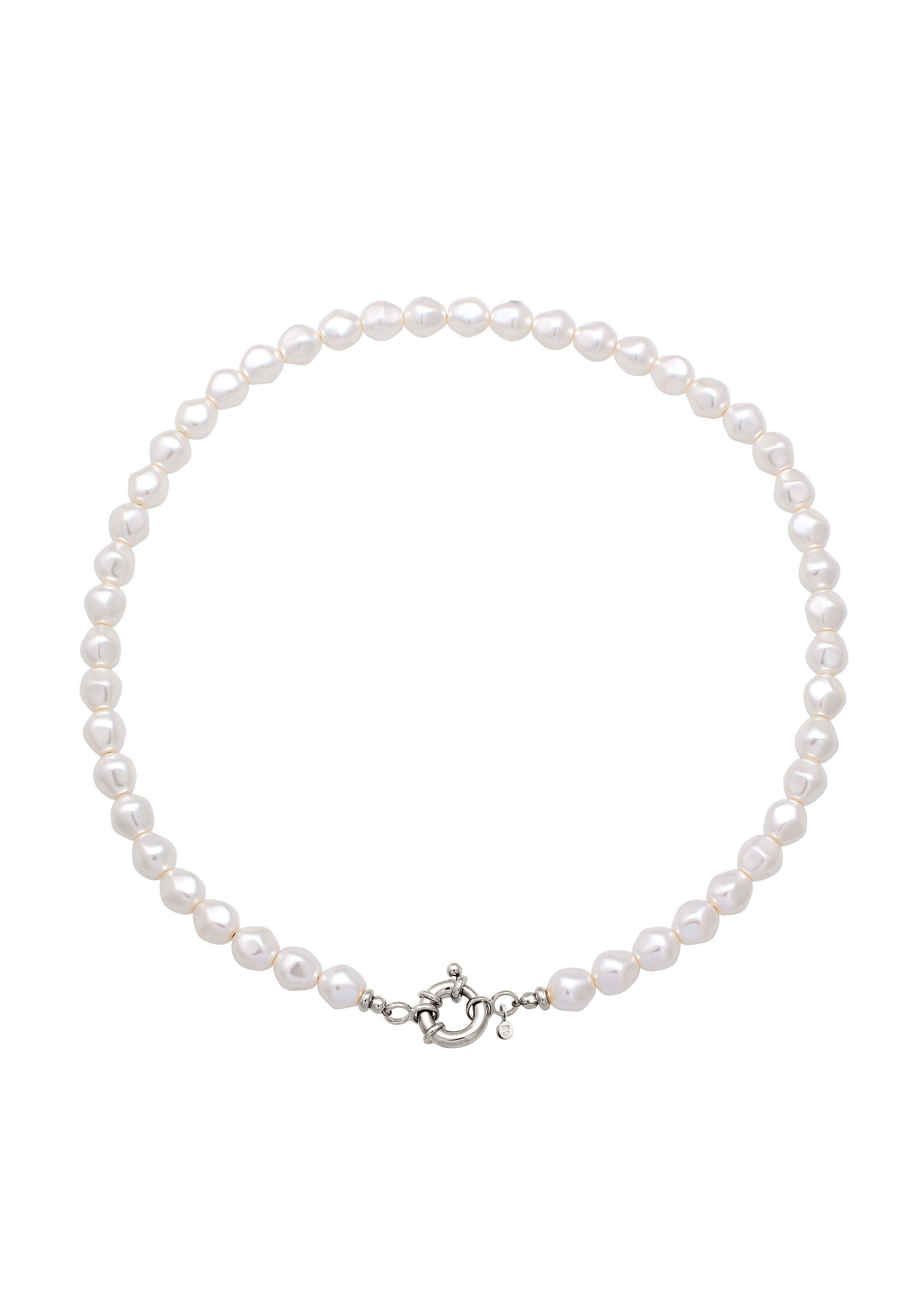 Elli Silberkette »Halskette Synthetische Barock Perle Weiß 925 Sterling Silber«