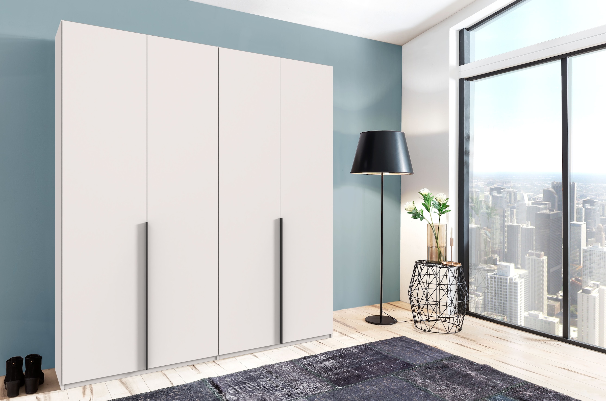 Wimex Kleiderschrank »Mugano,in 5 Breiten,2 Höhen,2 Tiefen, viele Farben, Made in Germany« in Basic oder Premium Ausstattung,  mit langen Griffen aus Metall, mit oder ohne Spiegel