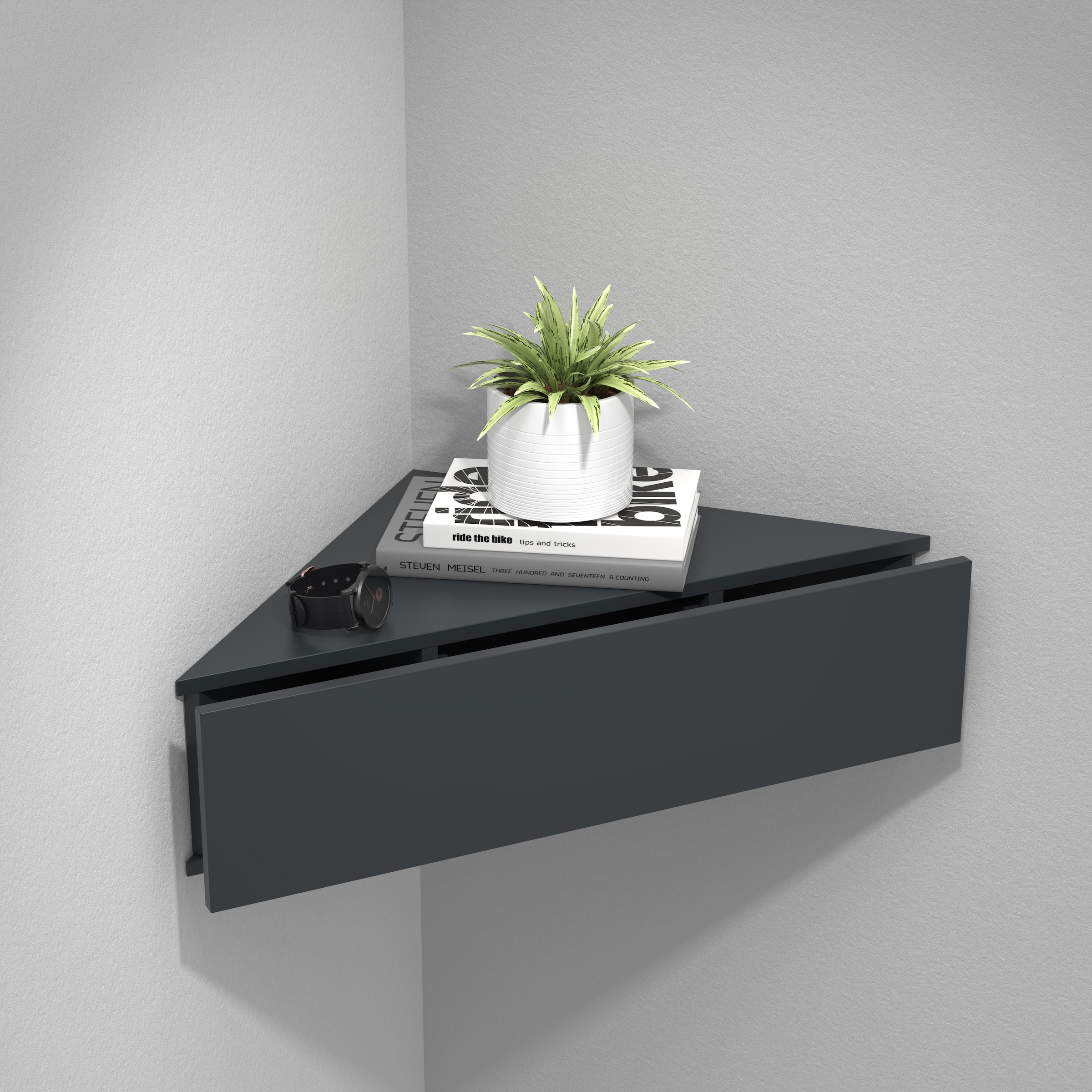 VCM Nachtkonsole »VCM Nachtschrank | Wandschublade | Wandboard | Eckregal |Nachttisch | Maße ca. H. 15 x B. 60 x T. 43 cm - Usal S«, (VCM Usal)