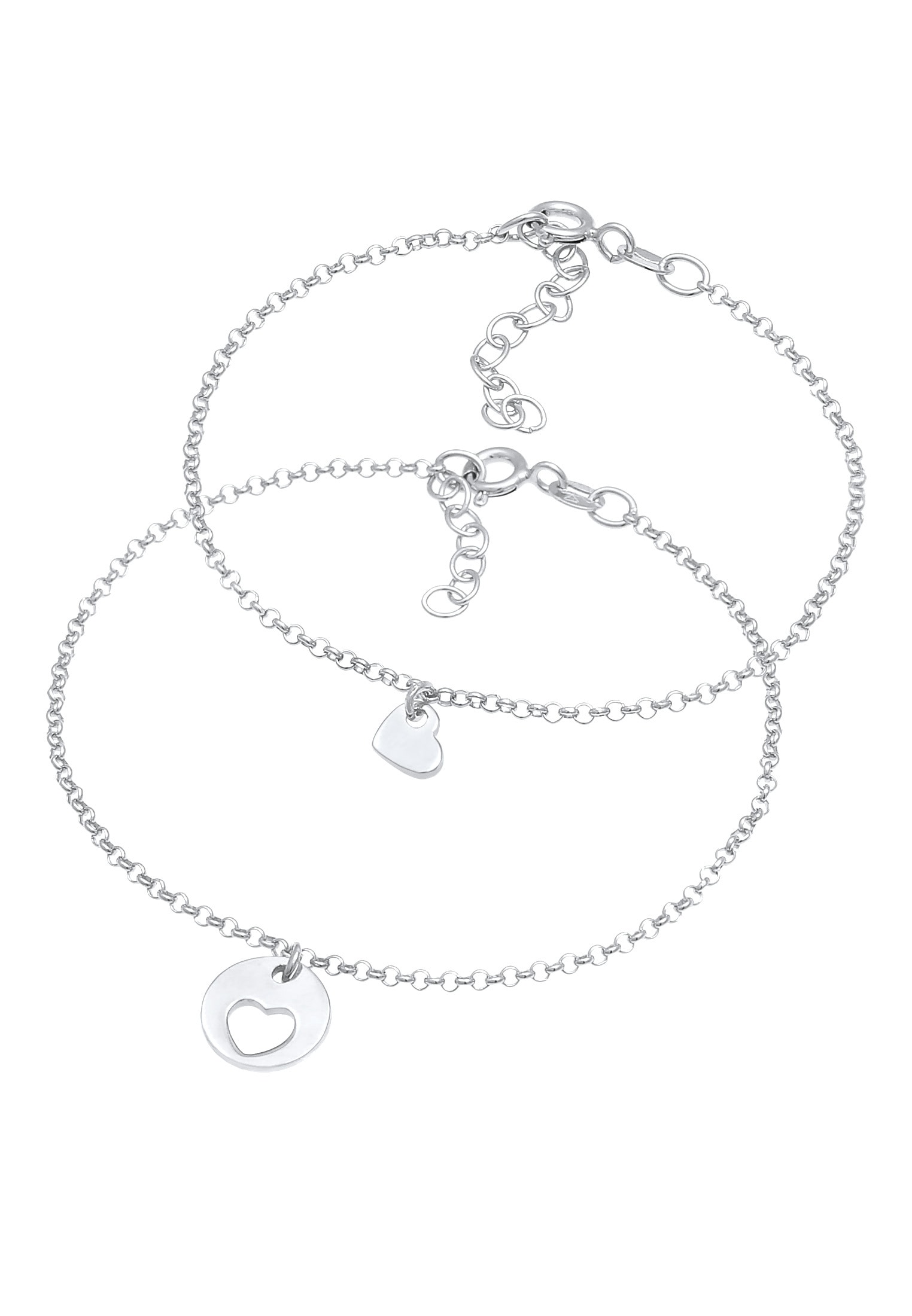 Elli Armketten Set »Armband Herz Mutter Tochter Herzchen Look 925 Silber«