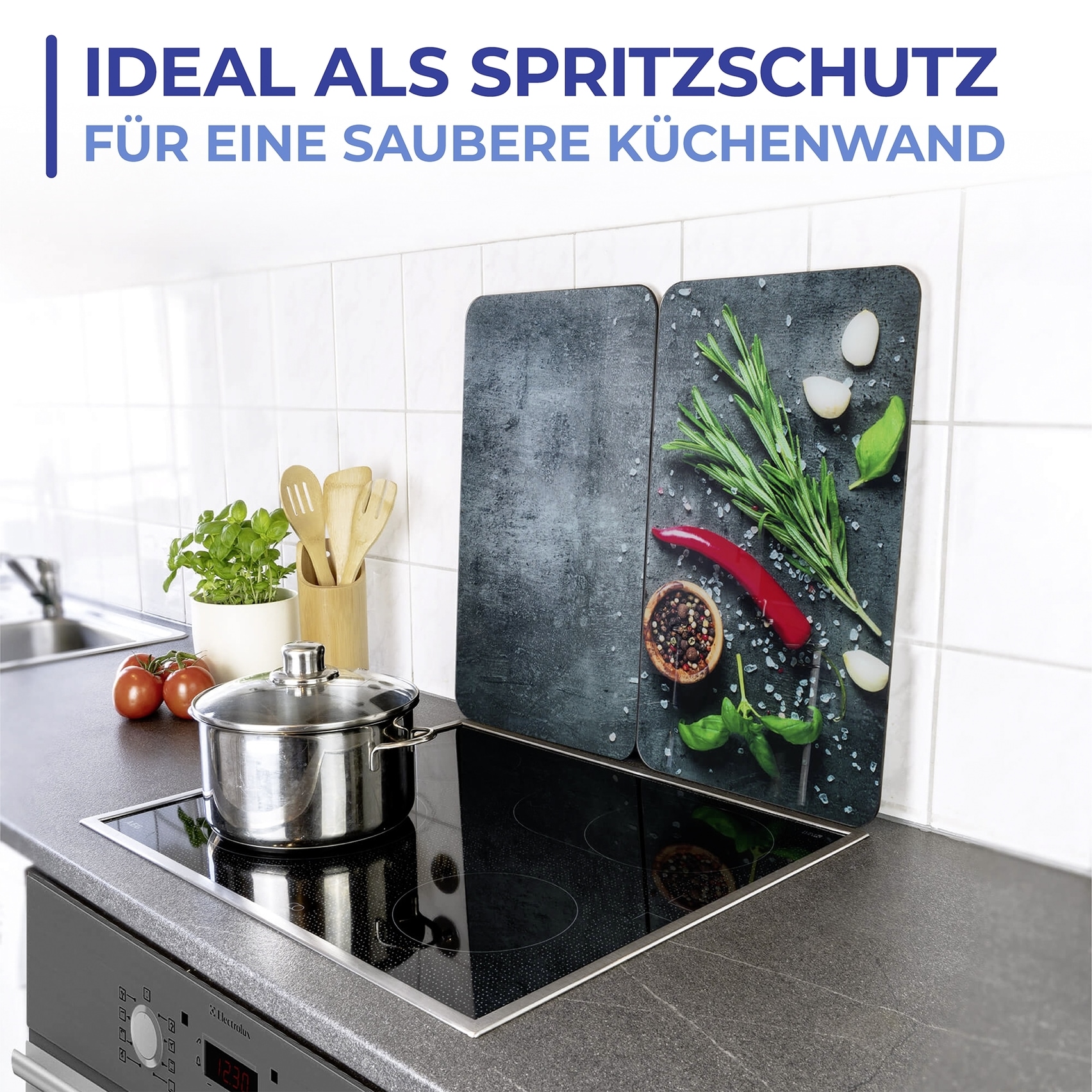 Maximex Herd-Abdeckplatte »Universal Modell Rosmarin«, (Set, 2 tlg.), Herdabdeckung für alle Herdarten, kratzfest, mit rutschfesten Füßen