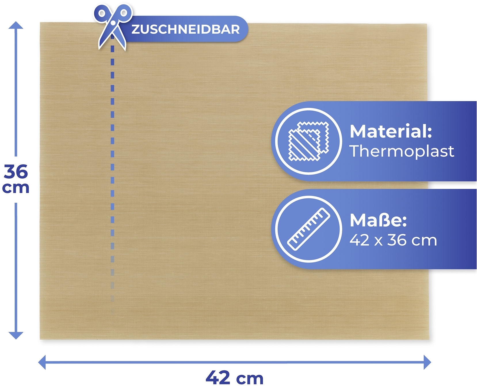 Maximex Backmatte »Antihaft-Zuschnitt«, (Set, 4 tlg.), für runde und eckige Backformen, wiederverwendbar