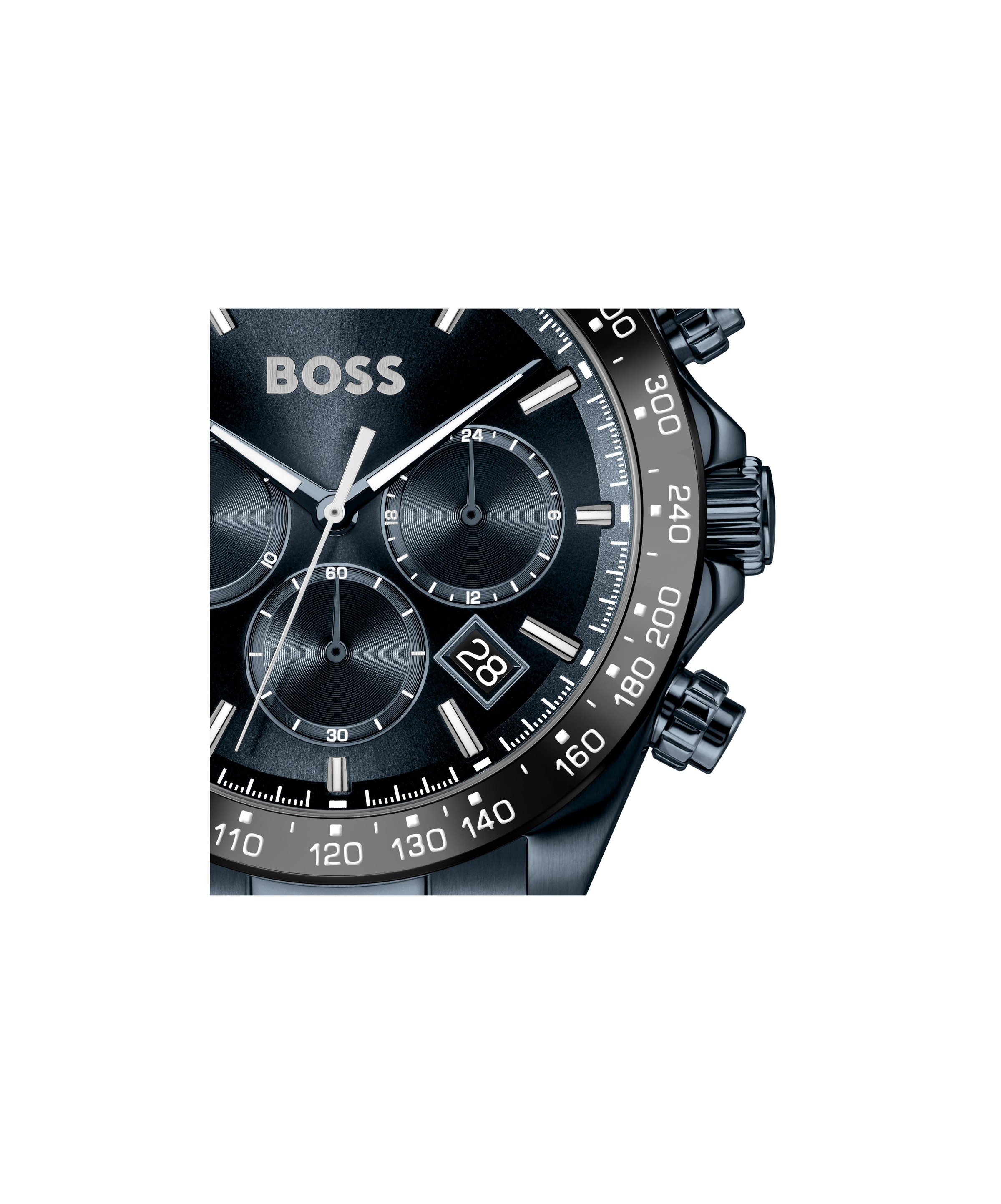 BOSS Chronograph »HERO 2.0« Quarzuhr, Armbanduhr, Herrenuhr, Edelstahlarmband, analog, Tag