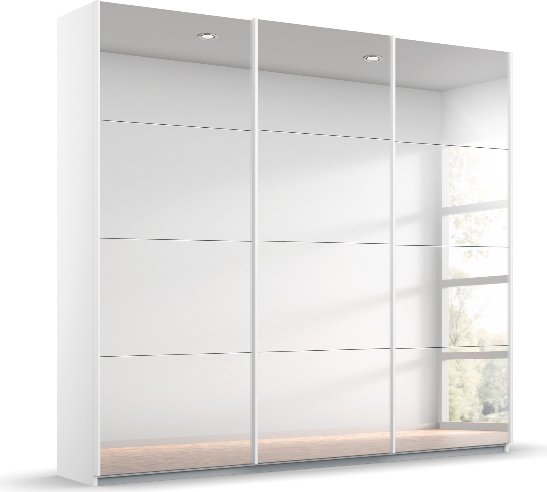 rauch Schwebetürenschrank »Kleiderschrank Schrank Garderobe Wäscheschrank Ankleide OTELI« Breiten 203/271/315/360 cm Höhen 210/229 cm,  mit Spiegelfront, inkl. Wäscheeinteilung mit 3 Innenschubladen