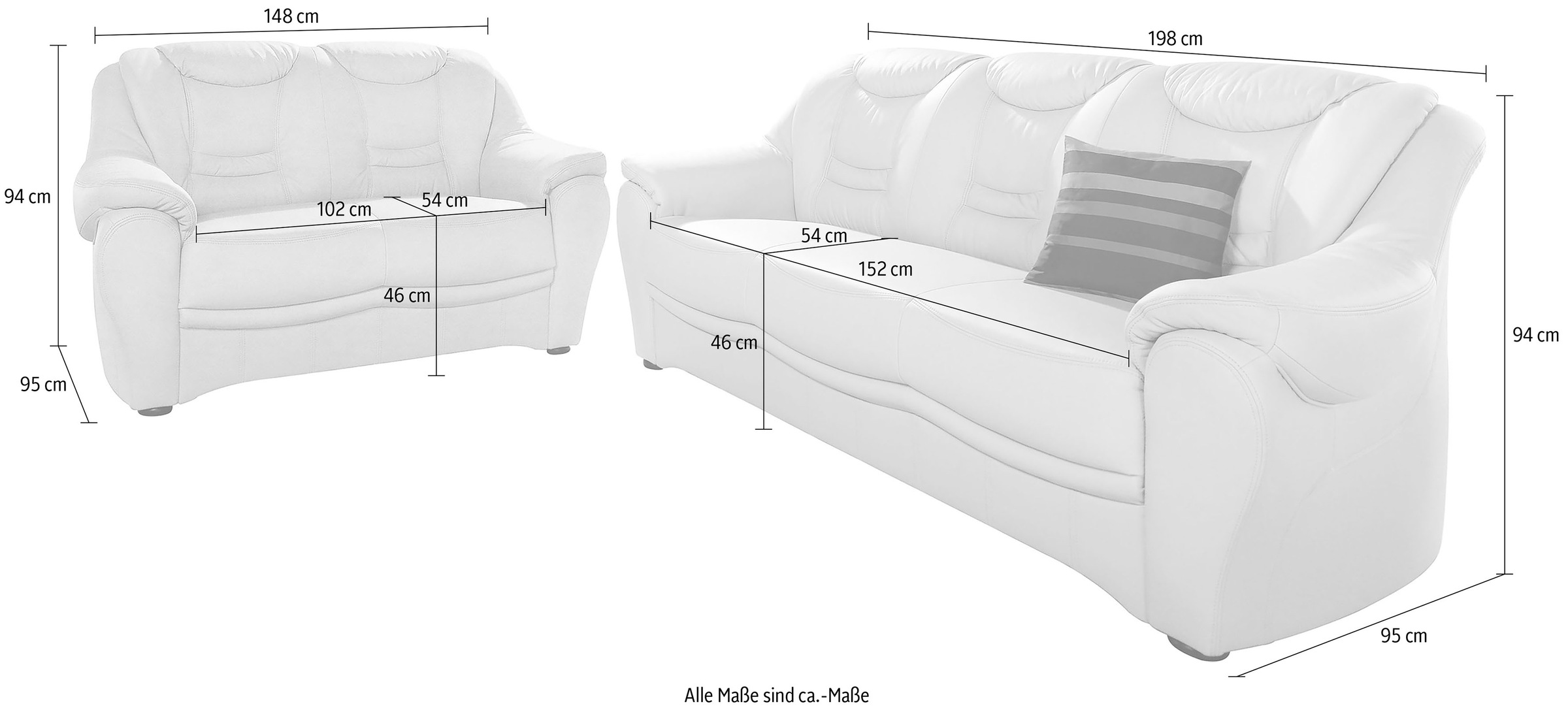 sit&more Polstergarnitur »Bansin«, bestehend aus einem 3- und einem 2- Sitzer, inklusive Federkern