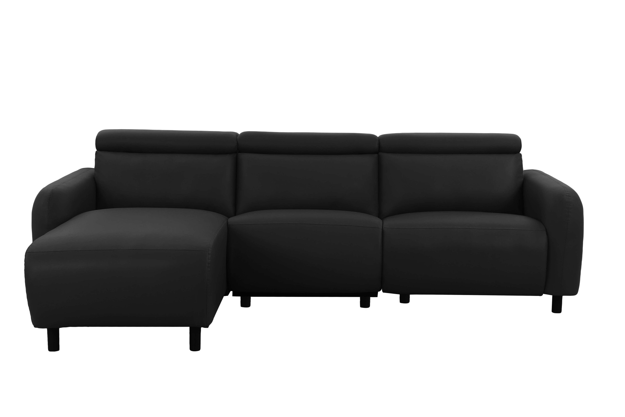 Home affaire Ecksofa »SKAANE Lederoptik, L-Form, 274 cm, manuelle u. elektrische Funktion,«, rundes Design, Kopfteilverstellung, Federkernpolsterung