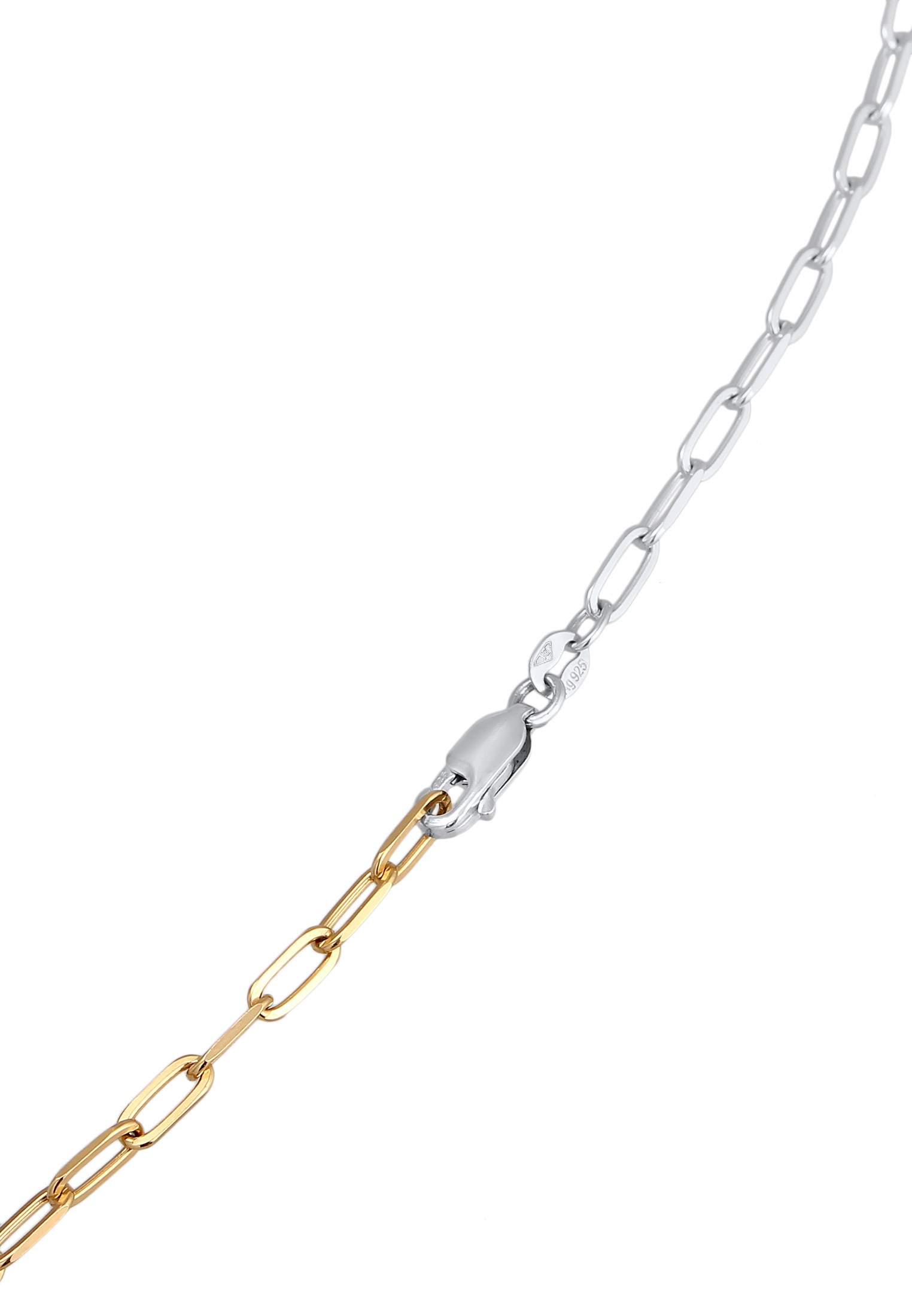 Elli Choker »Halskette Glieder Oval 925 Sterling Silber Bicolor«