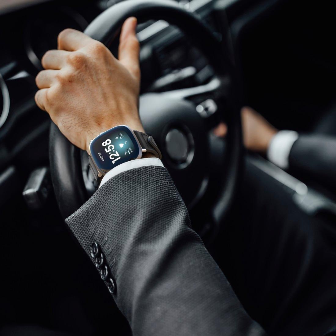 bei »Ersatzarmband Fitbit für und 21cm« 3, Versa Leder Smartwatch-Armband Hama Sense, jetzt bestellen OTTO Silikon, 22mm,
