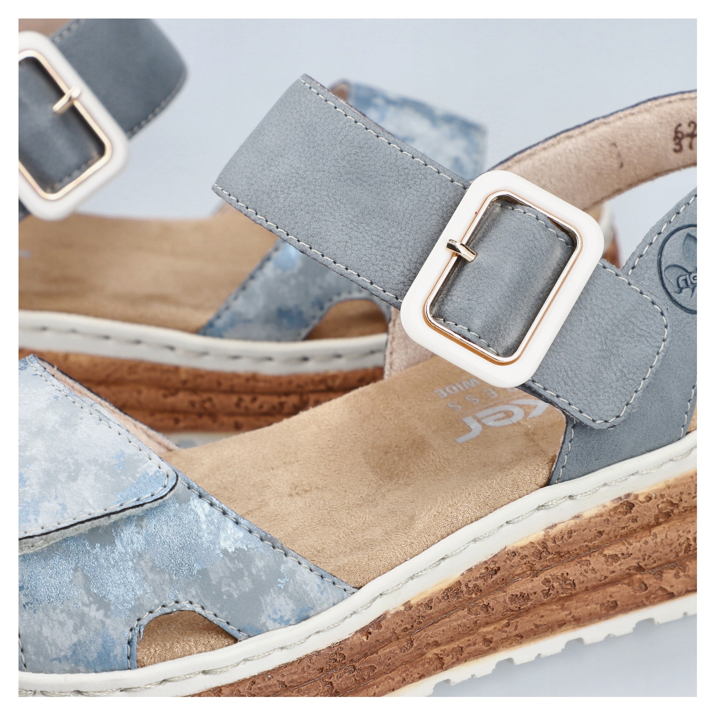 Rieker Plateausandale, Sandalette, Sommerschuh, Keilsandale mit praktischen Klettverschlüssen
