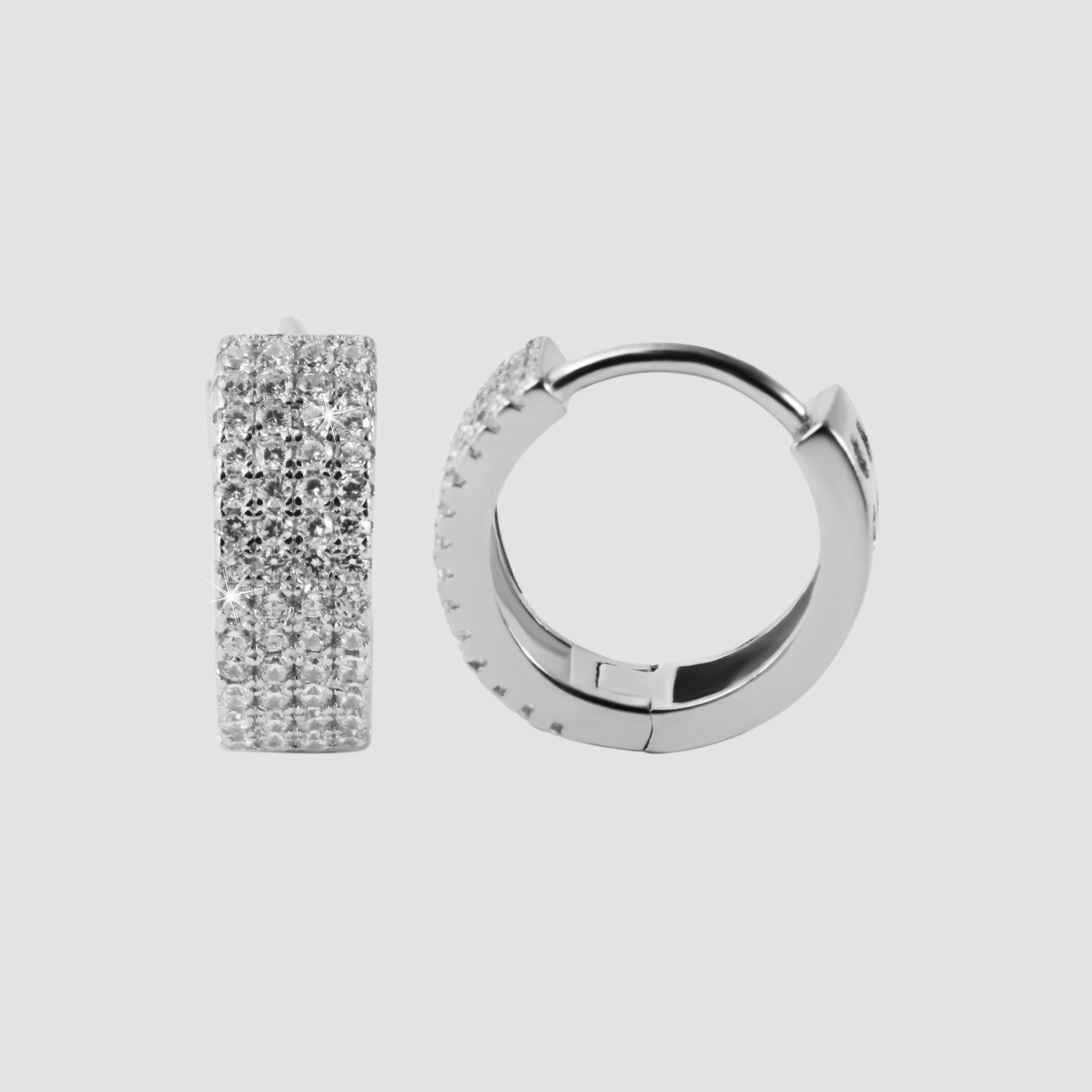 Adelia´s Paar Creolen »Damen Ohrringe ¿ Klappcreole Herz aus 925 Silber mit Zirkonia«