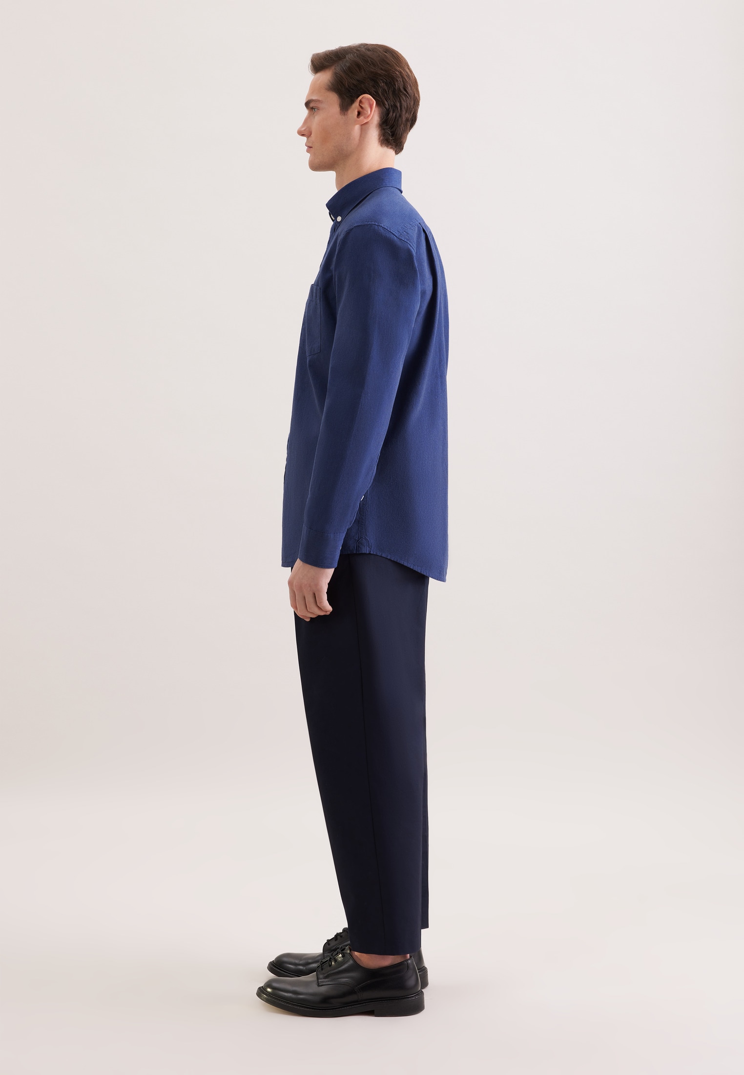 seidensticker Leinenhemd Regular 1/1 Button-Down-Kragen Uni