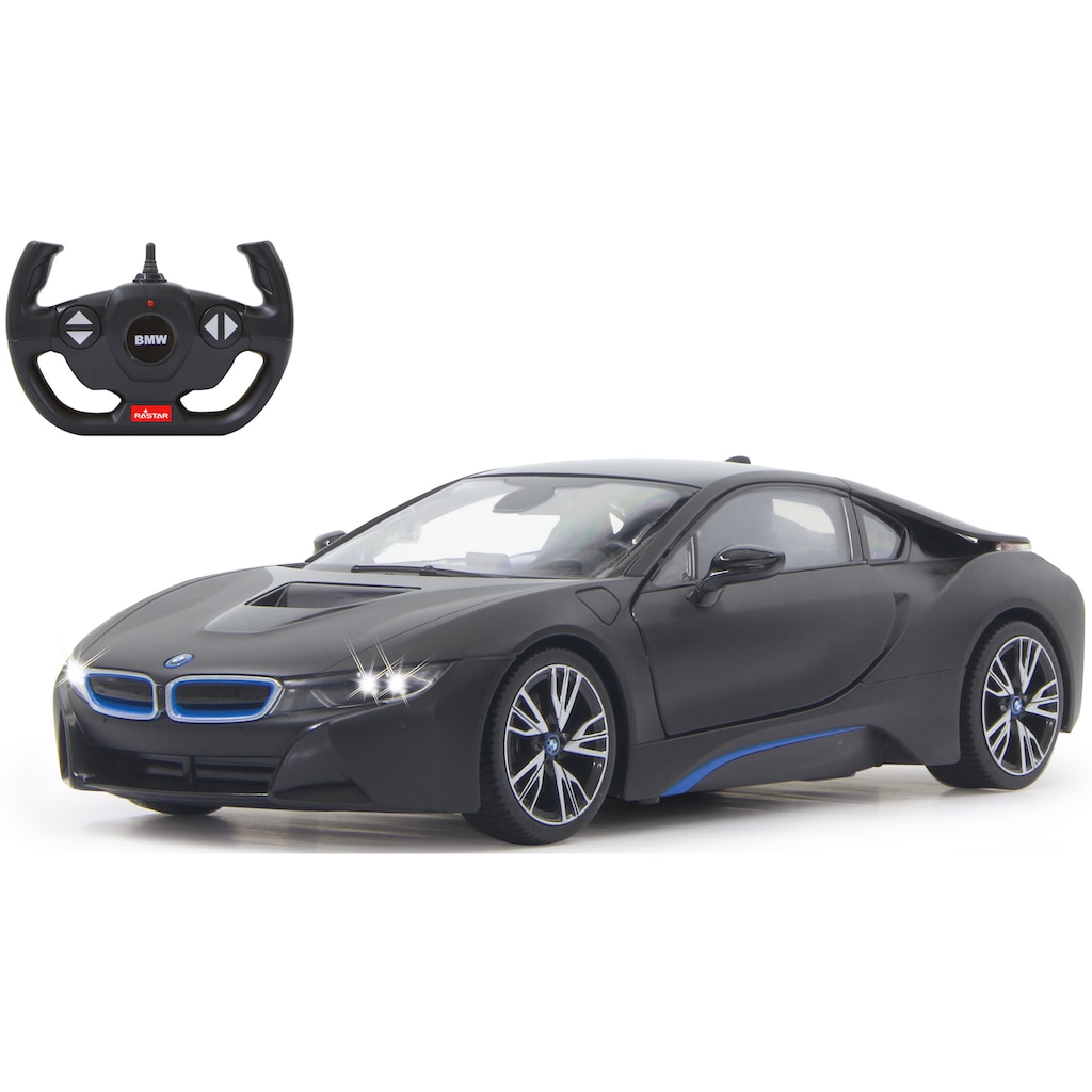 Jamara RC-Auto »BMW i8 40MHz 1:14 schwarz«, mit LED Beleuchtung