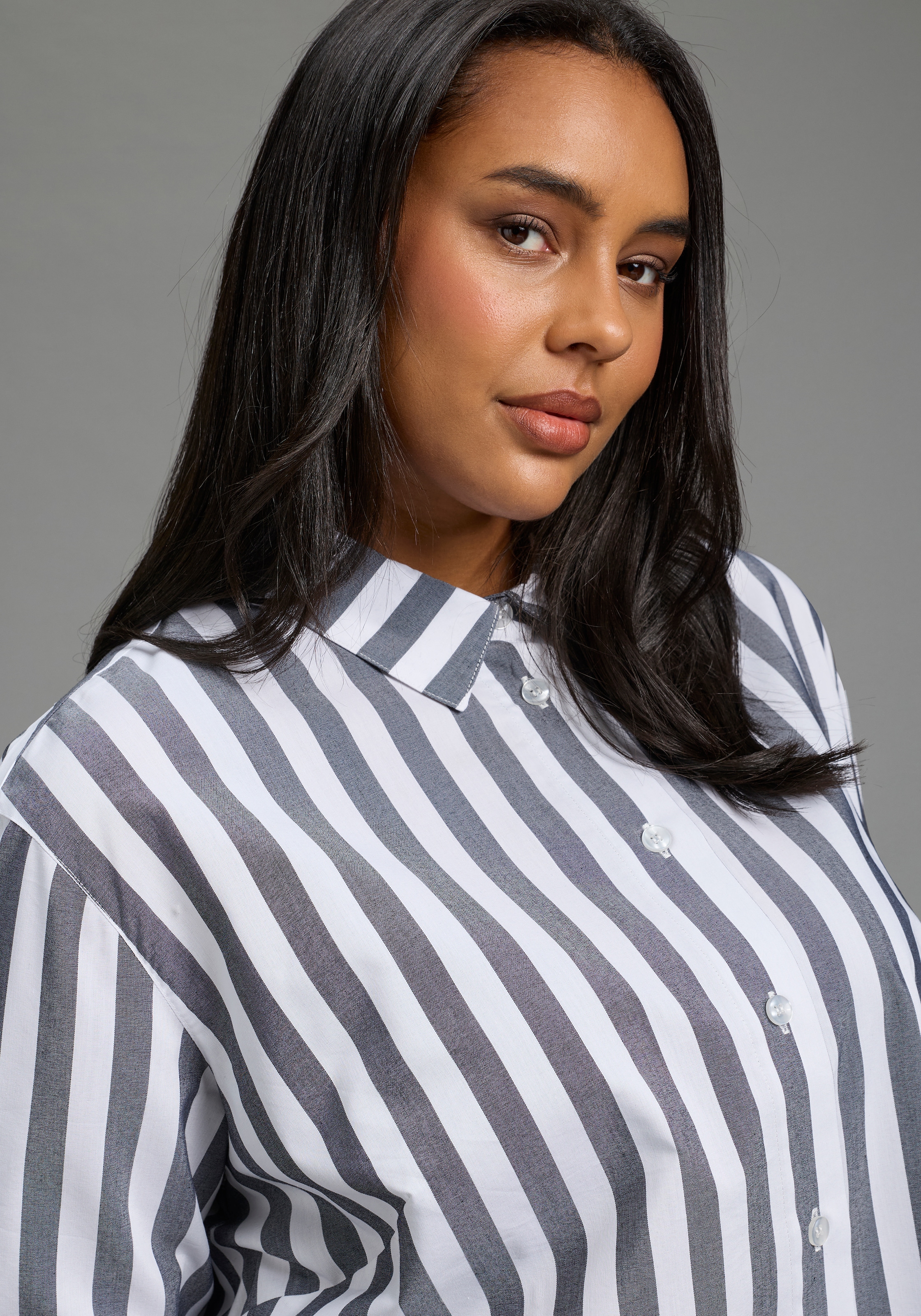 Laura Scott CURVE Klassische Bluse »Große Größen« femininer Stil, aus Baumwolle, Polyester und Elasthan
